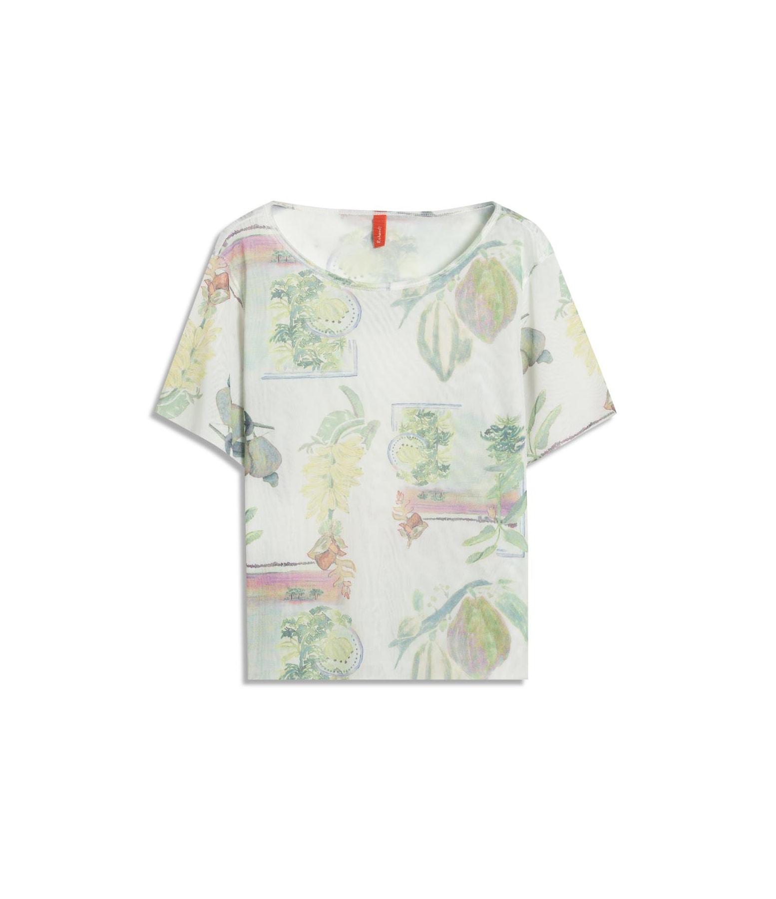 Blusa Manoela Tule Estampa Listra Flor Branco