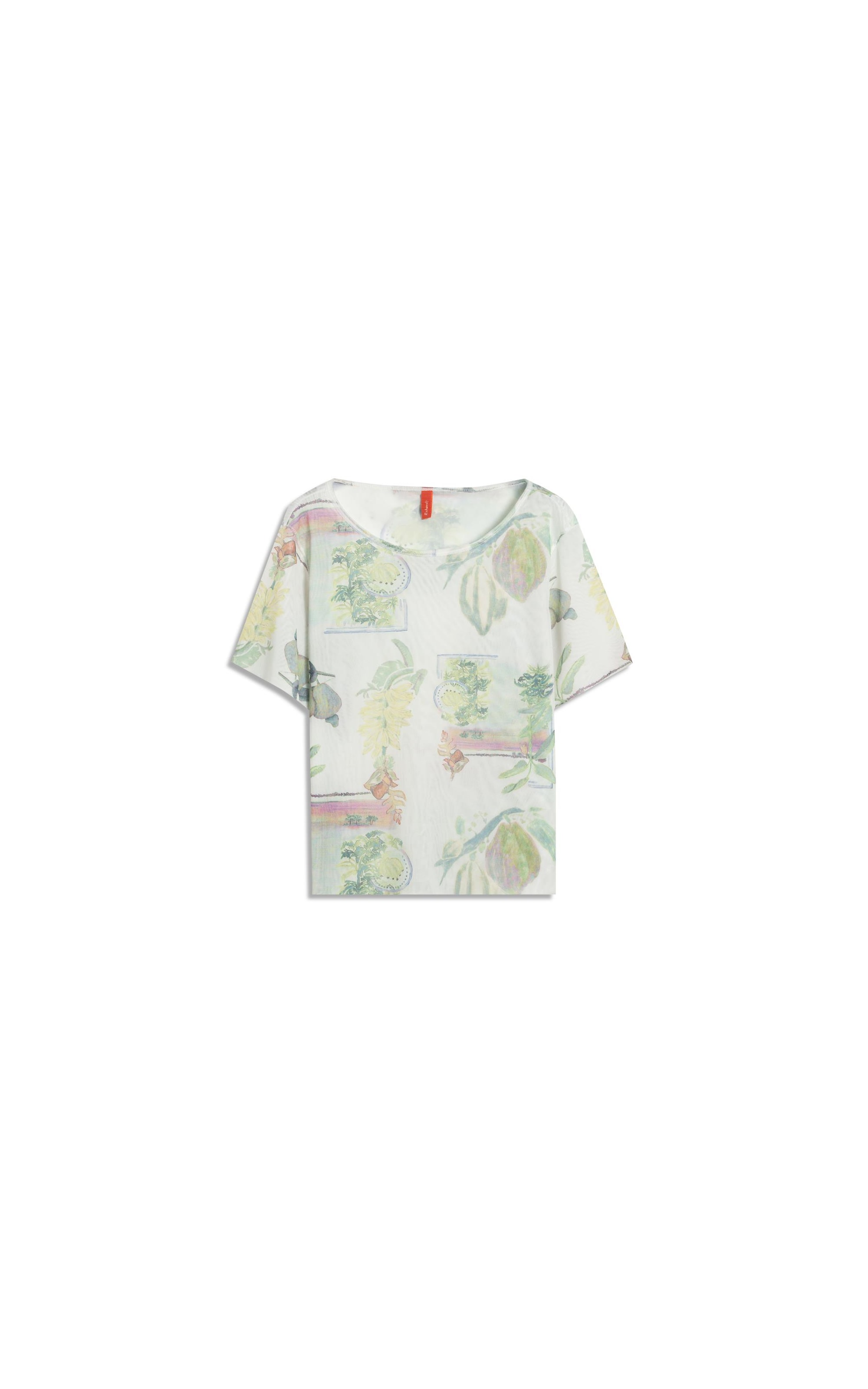 Blusa Manoela Tule Estampa Listra Flor Branco