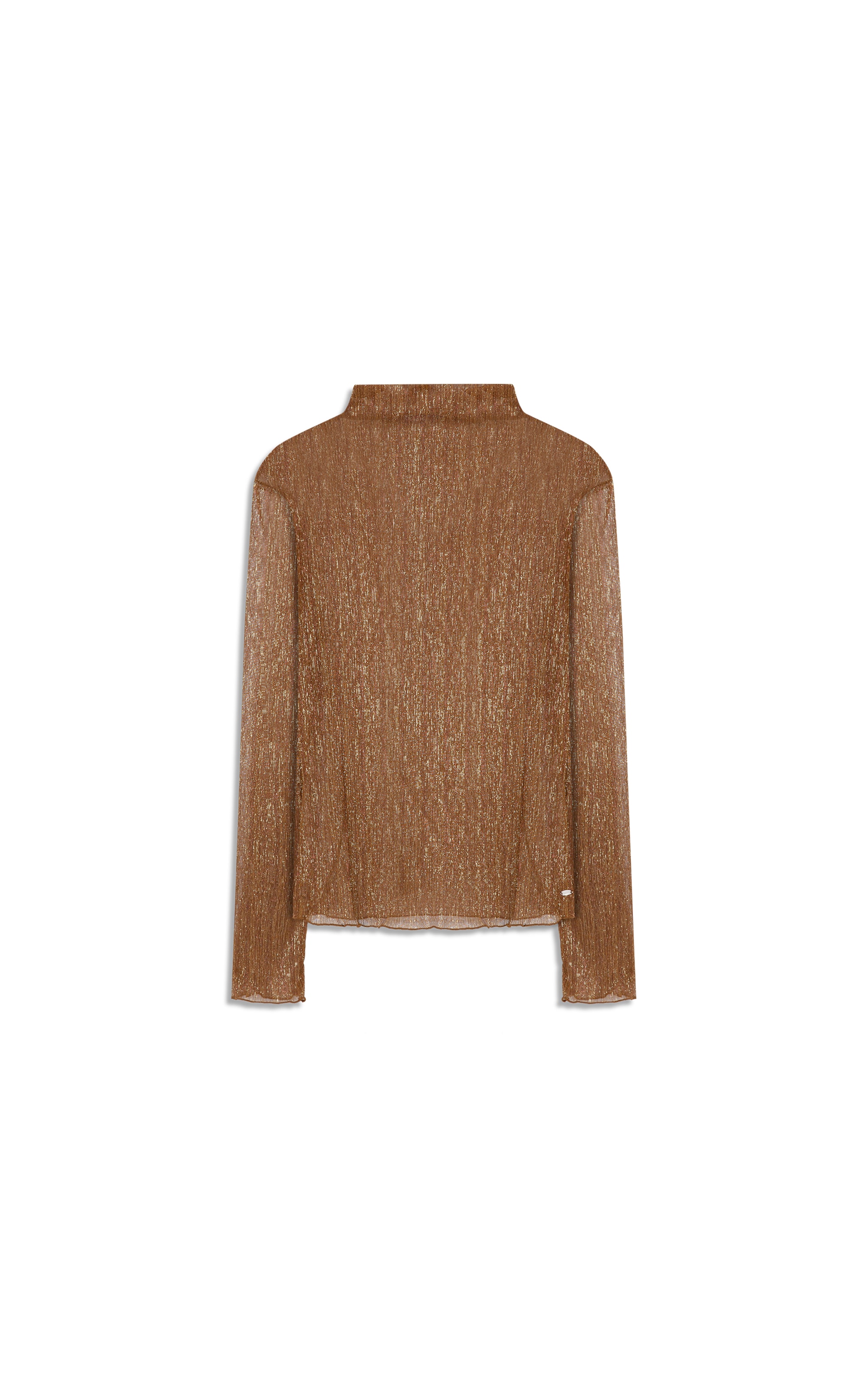  Blusa Maomi Plissado Bronze