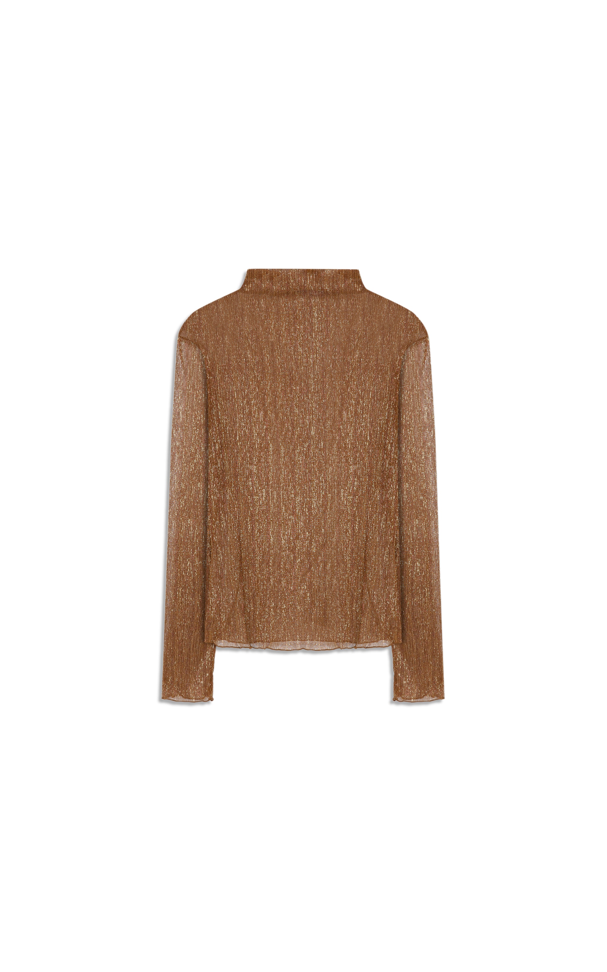  Blusa Maomi Plissado Bronze