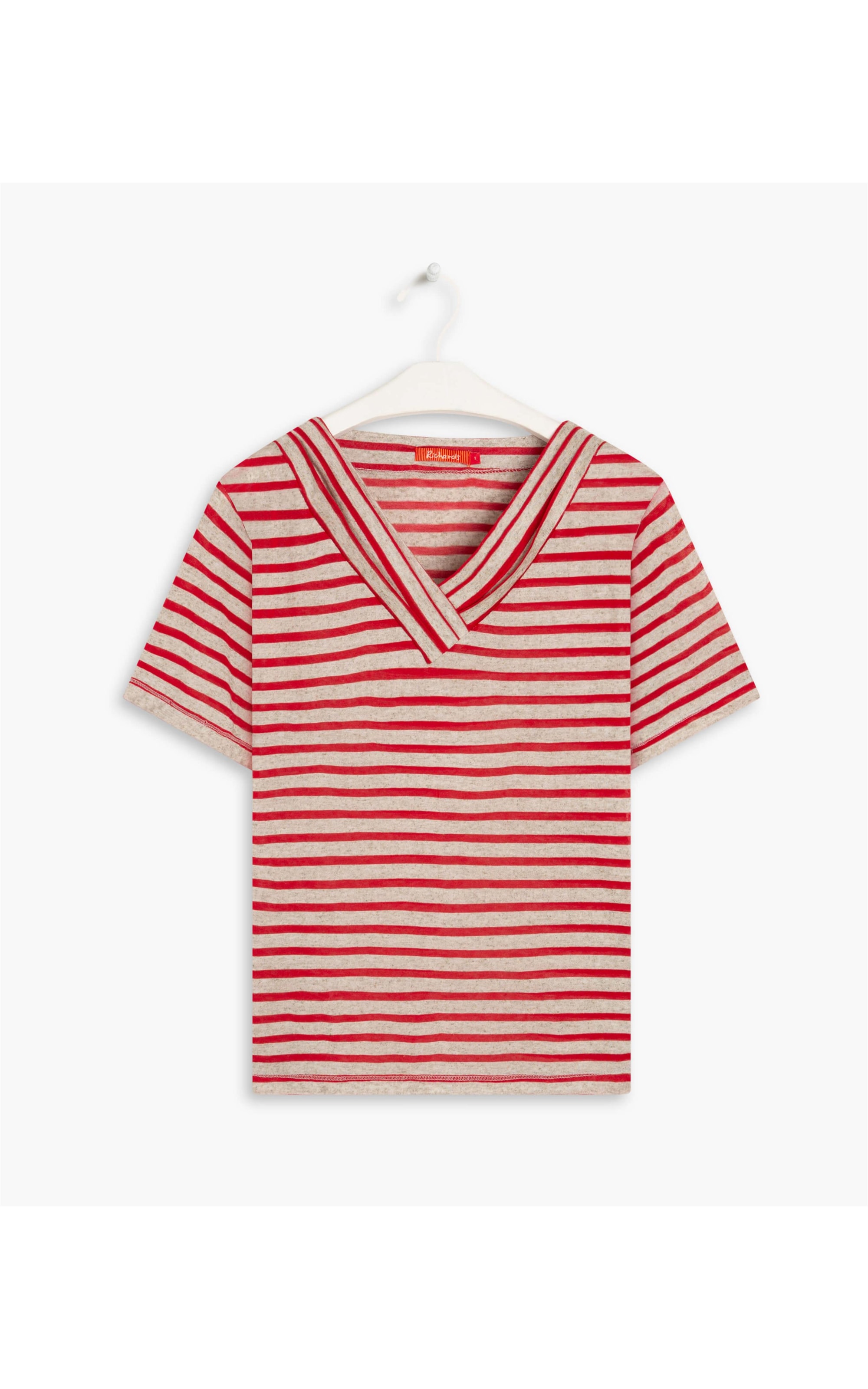 Blusa Marie Listarda Linho Vermelho