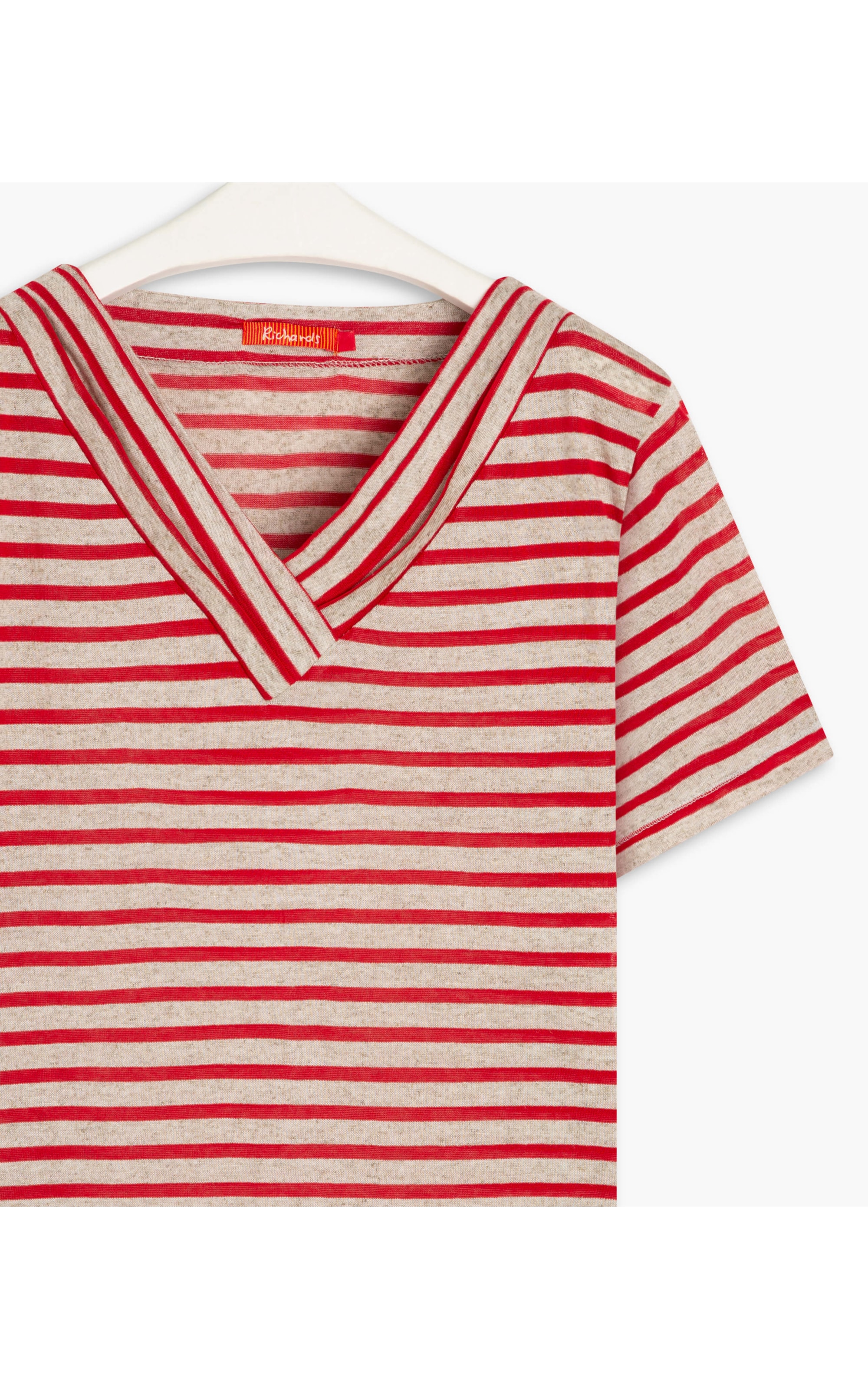 Blusa Marie Listarda Linho Vermelho