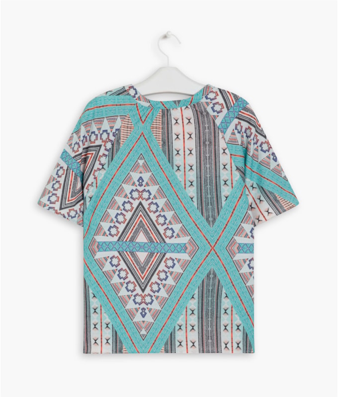 Blusa Marina Estampada Azul Bic