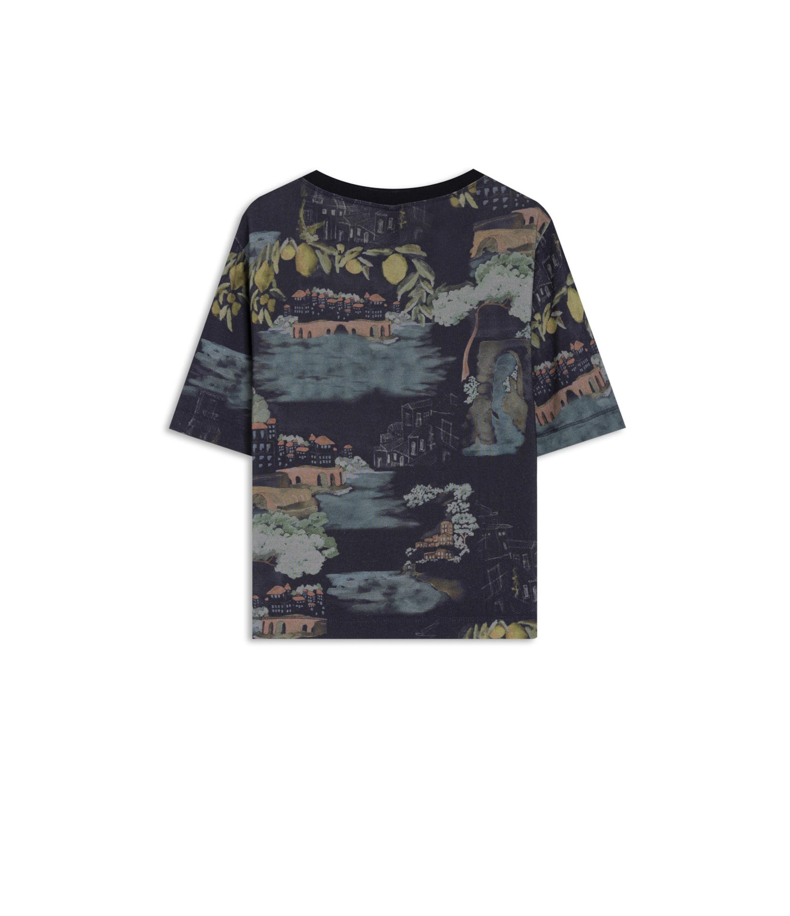 Blusa Mia Estampa Paesaggio Lb Dark Navy