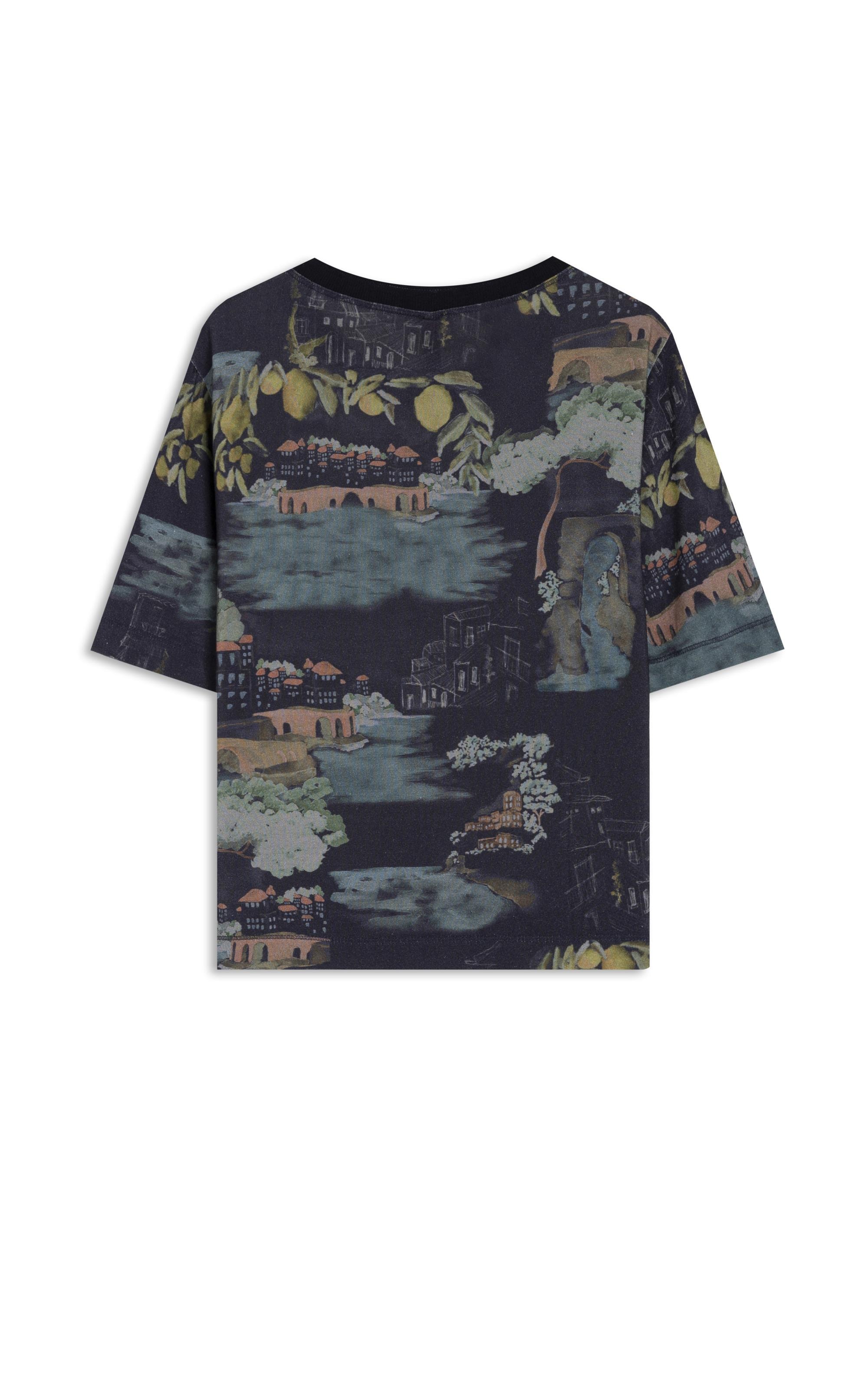 Blusa Mia Estampa Paesaggio Lb Dark Navy