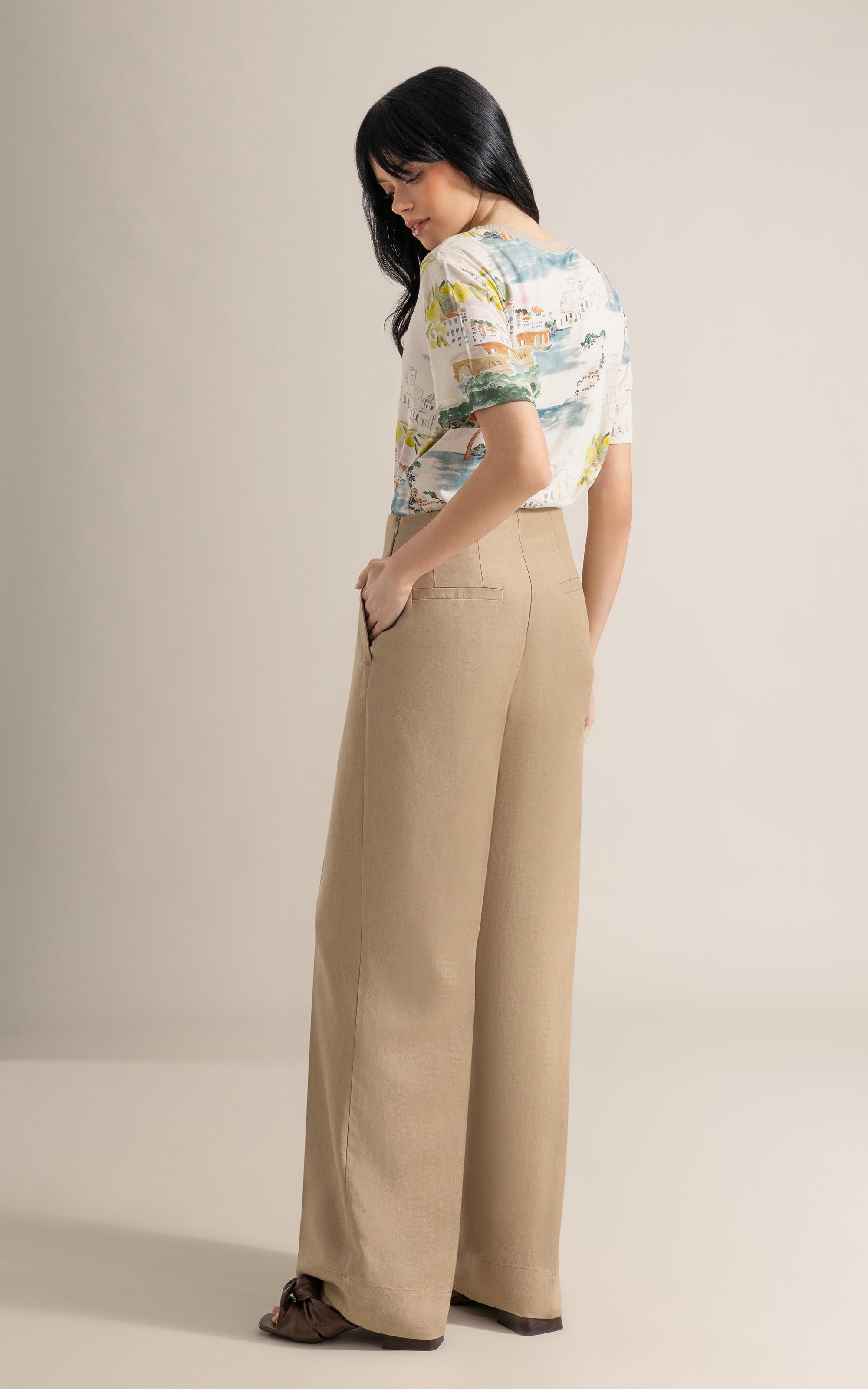 Blusa Mia Estampa Paesaggio Lb Natural