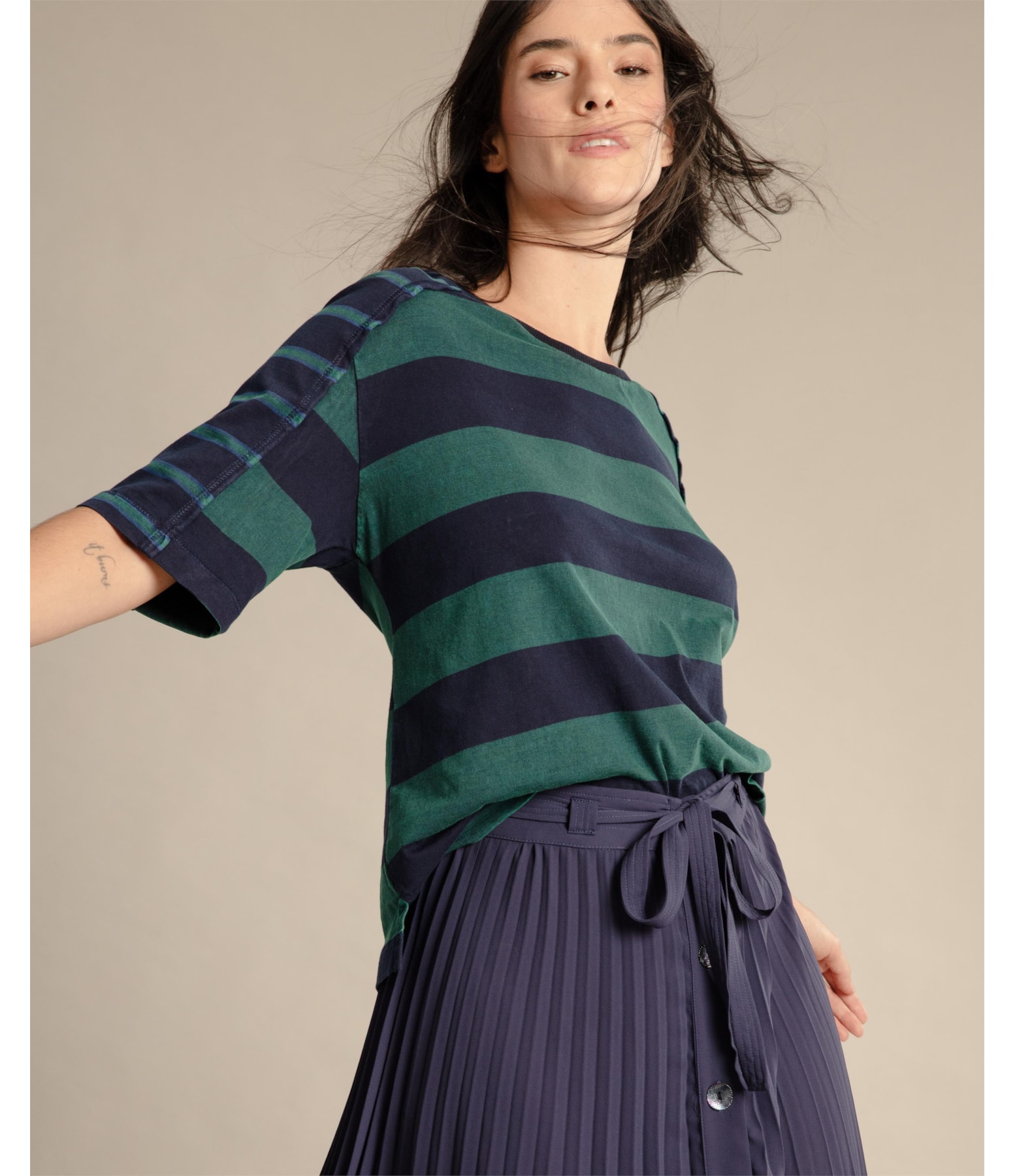 Blusa Miki Listrada Gd Dark Navy