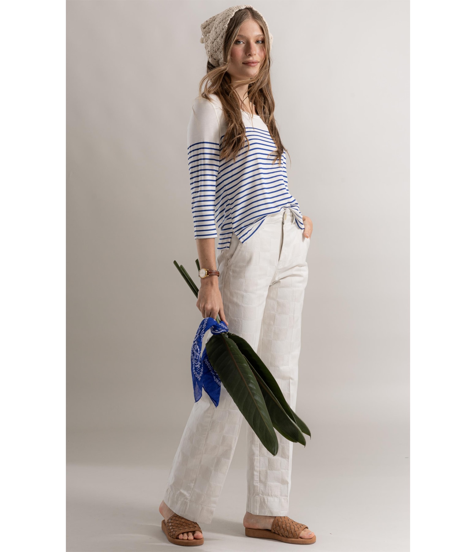 Blusa Mimo 7/8 Azul Bic
