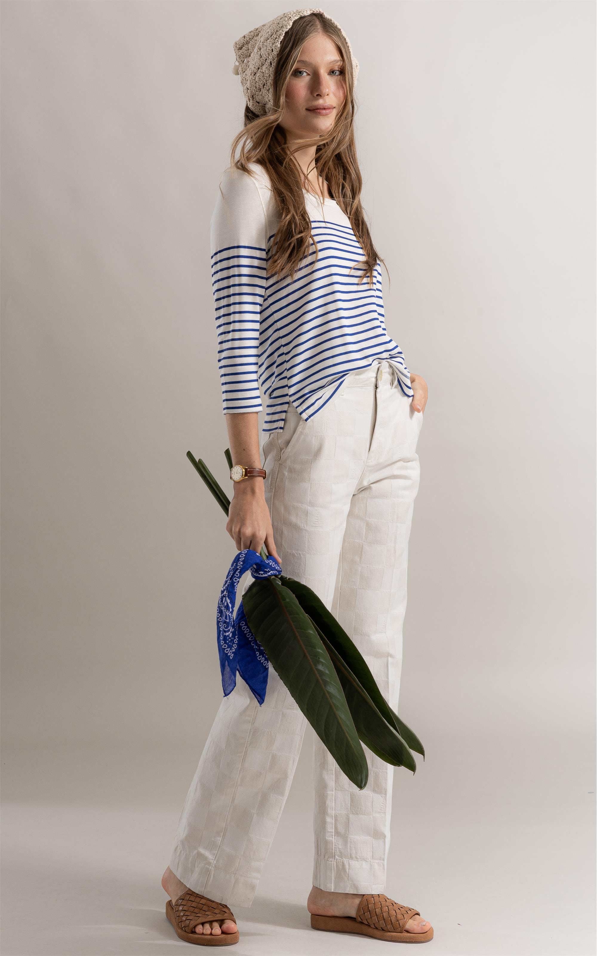 Blusa Mimo 7/8 Azul Bic