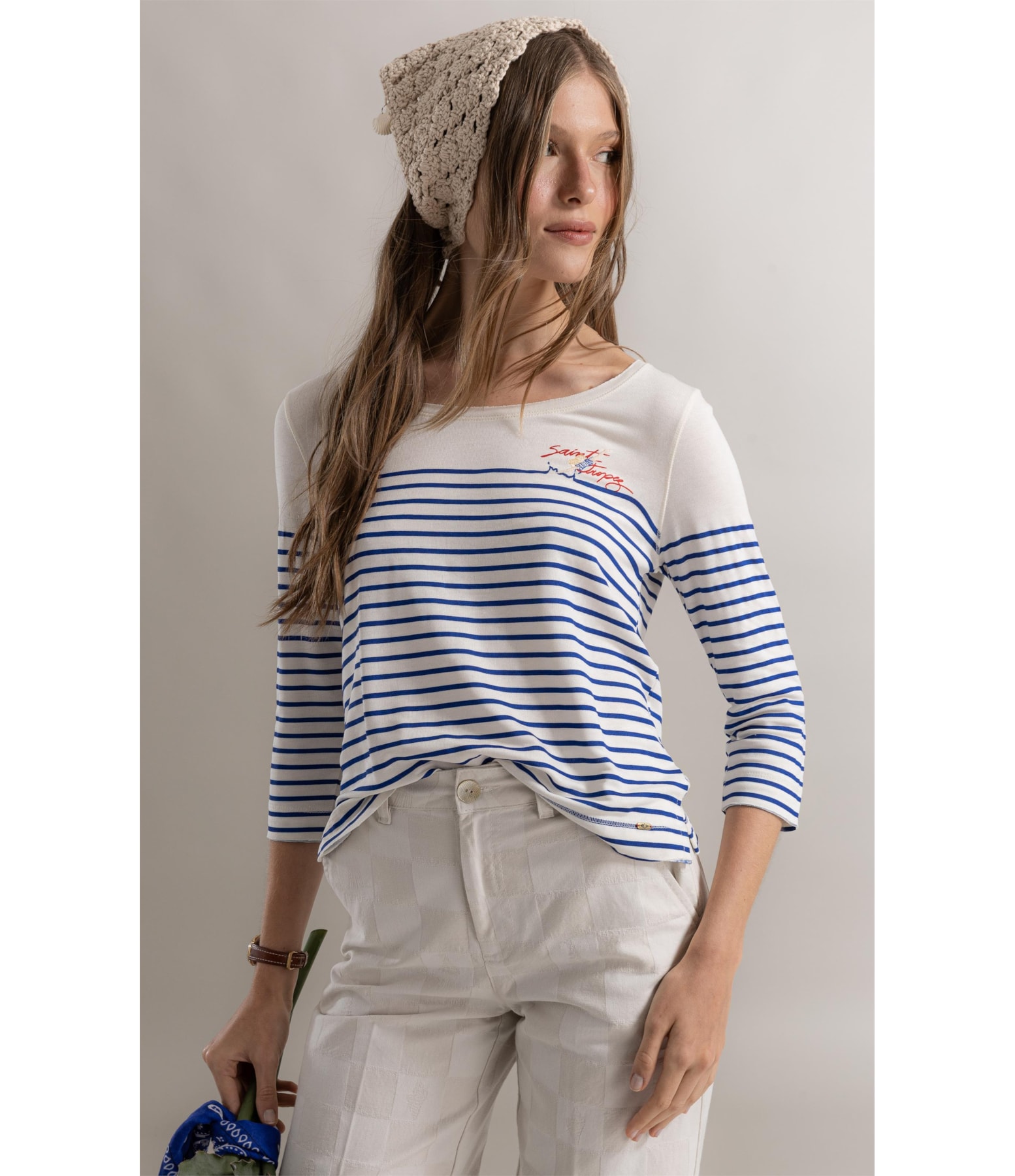 Blusa Mimo 7/8 Azul Bic