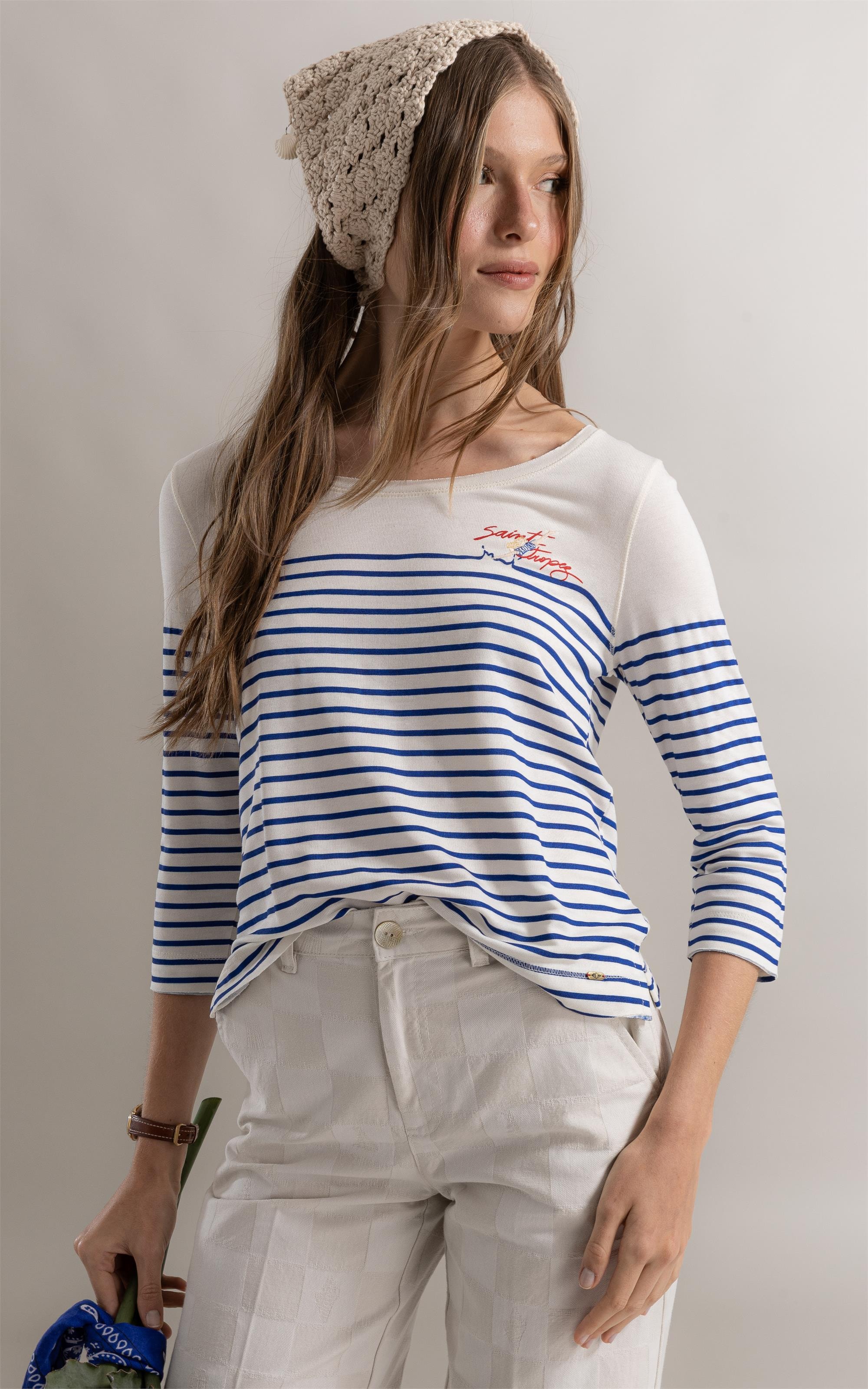 Blusa Mimo 7/8 Azul Bic