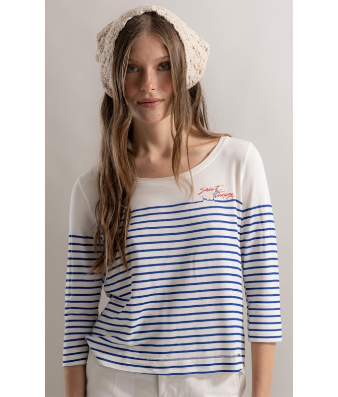 Blusa Mimo 7/8 Azul Bic
