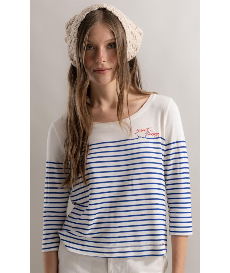 Blusa Mimo 7/8 Azul Bic