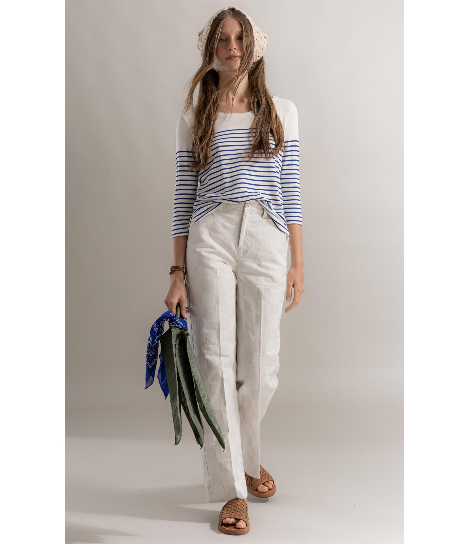 Blusa Mimo 7/8 Azul Bic