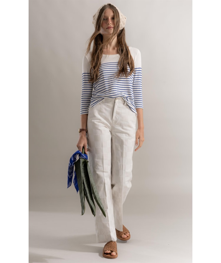 Blusa Mimo 7/8 Azul Bic