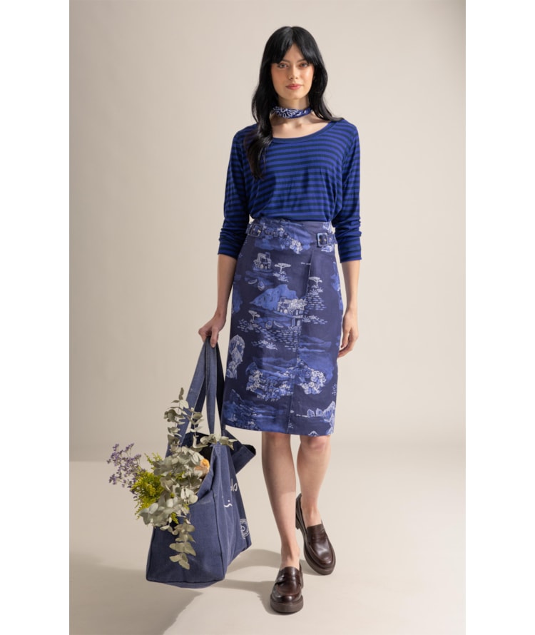 Blusa Mimo Bordado Limoni Listrada Ml Dark Navy