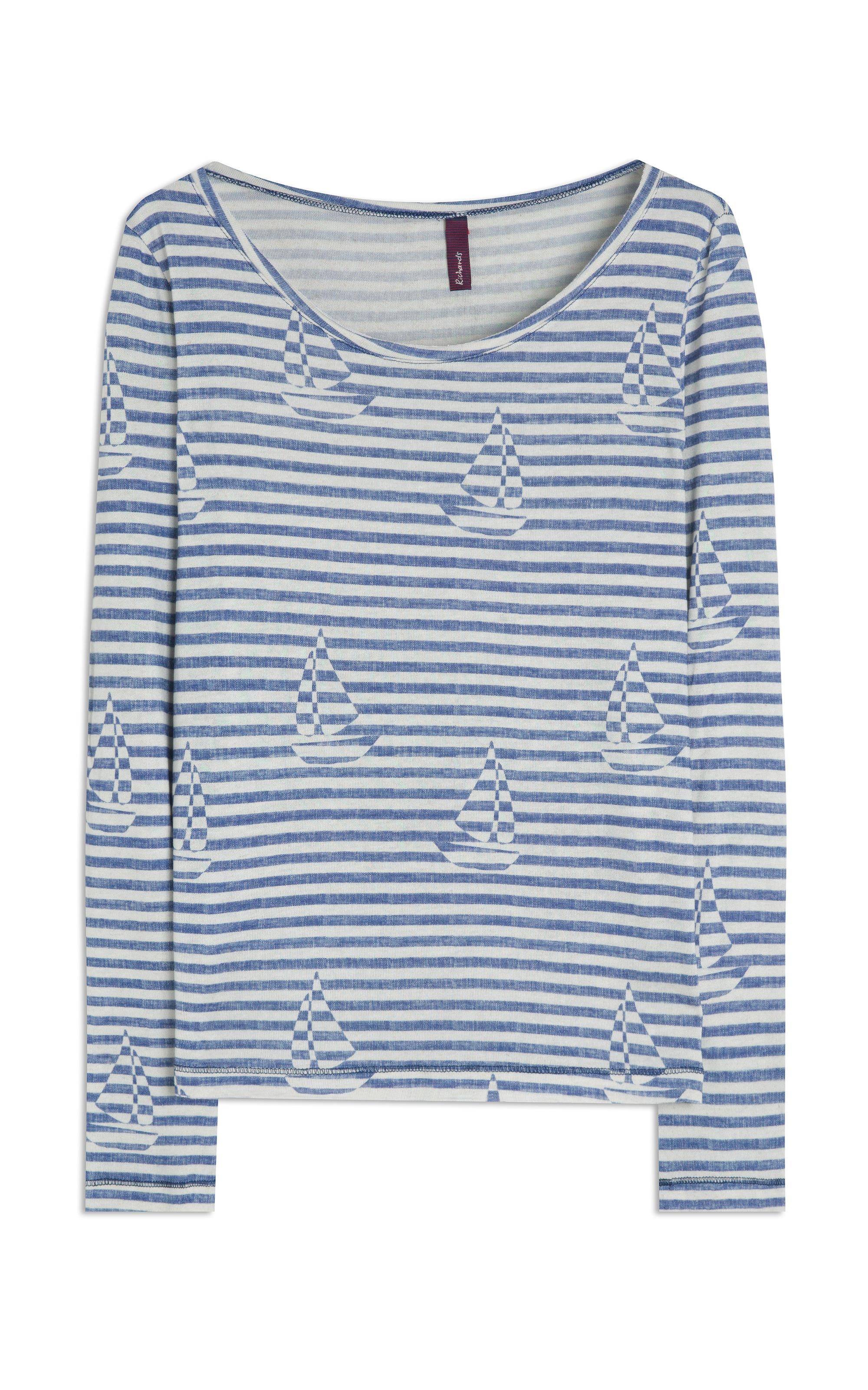 Blusa Mimo Estampa Sailer Stripes Lb Marinho