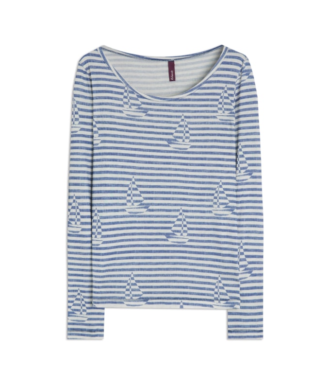 Blusa Mimo Estampa Sailer Stripes Lb Marinho
