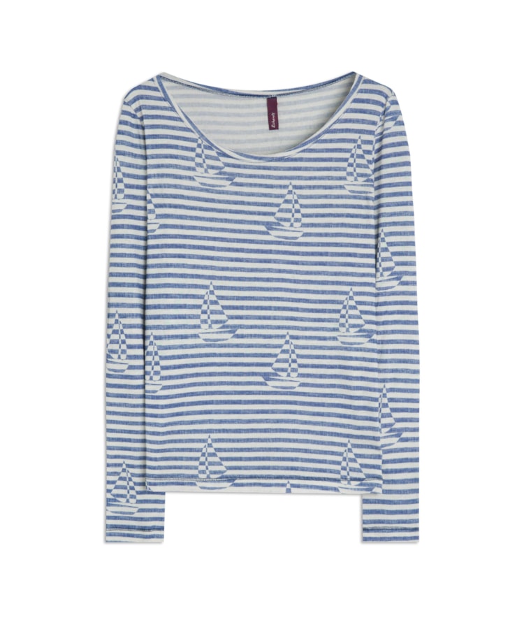 Blusa Mimo Estampa Sailer Stripes Lb Marinho