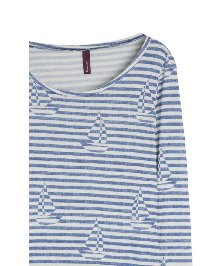 Blusa Mimo Estampa Sailer Stripes Lb Marinho