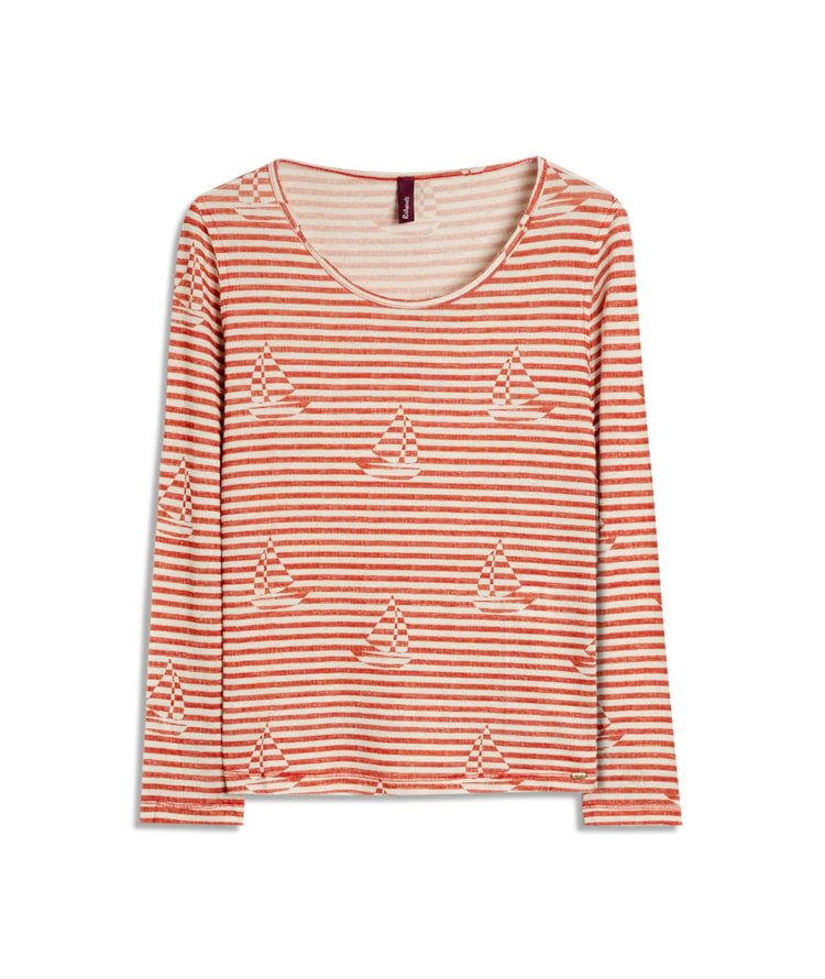 Blusa Mimo Estampa Sailer Stripes Lb Vermelho