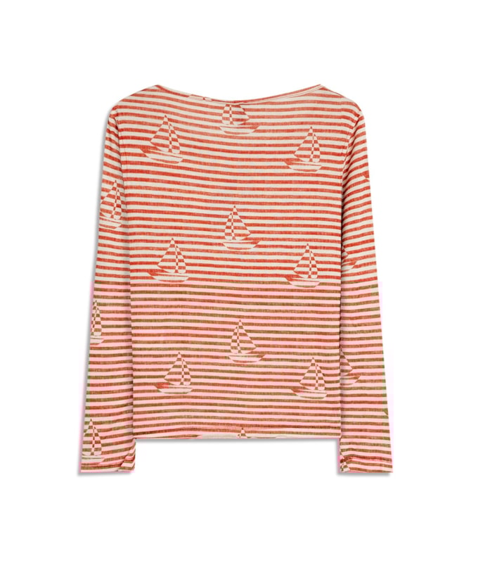 Blusa Mimo Estampa Sailer Stripes Lb Vermelho