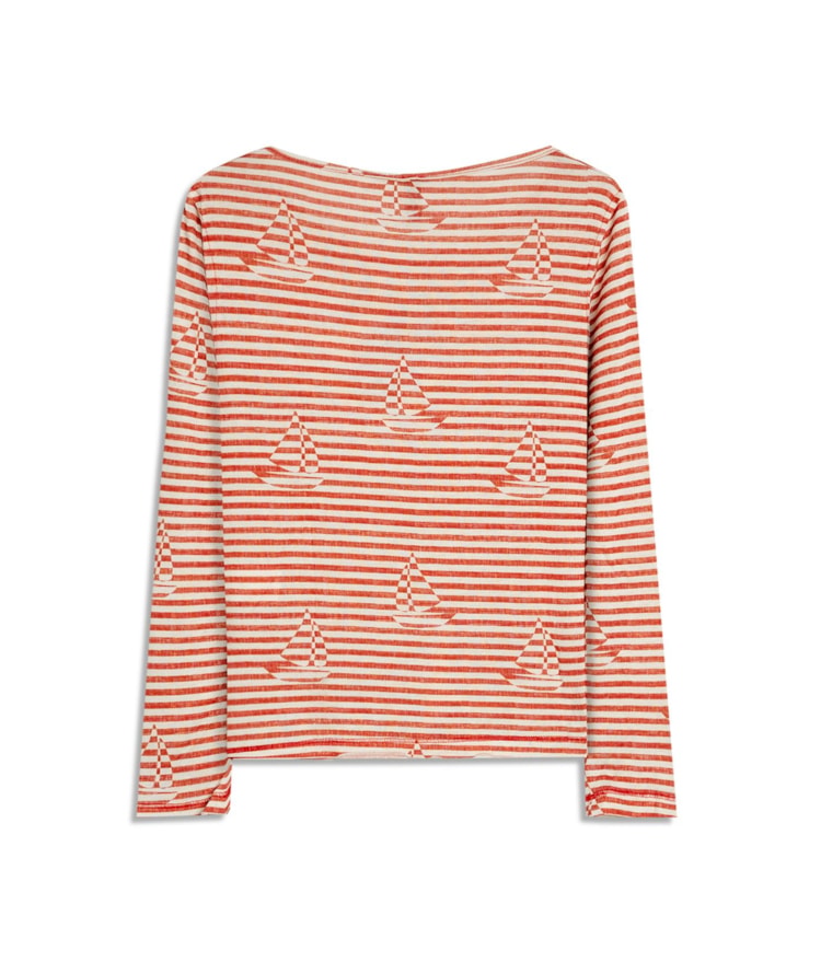 Blusa Mimo Estampa Sailer Stripes Lb Vermelho