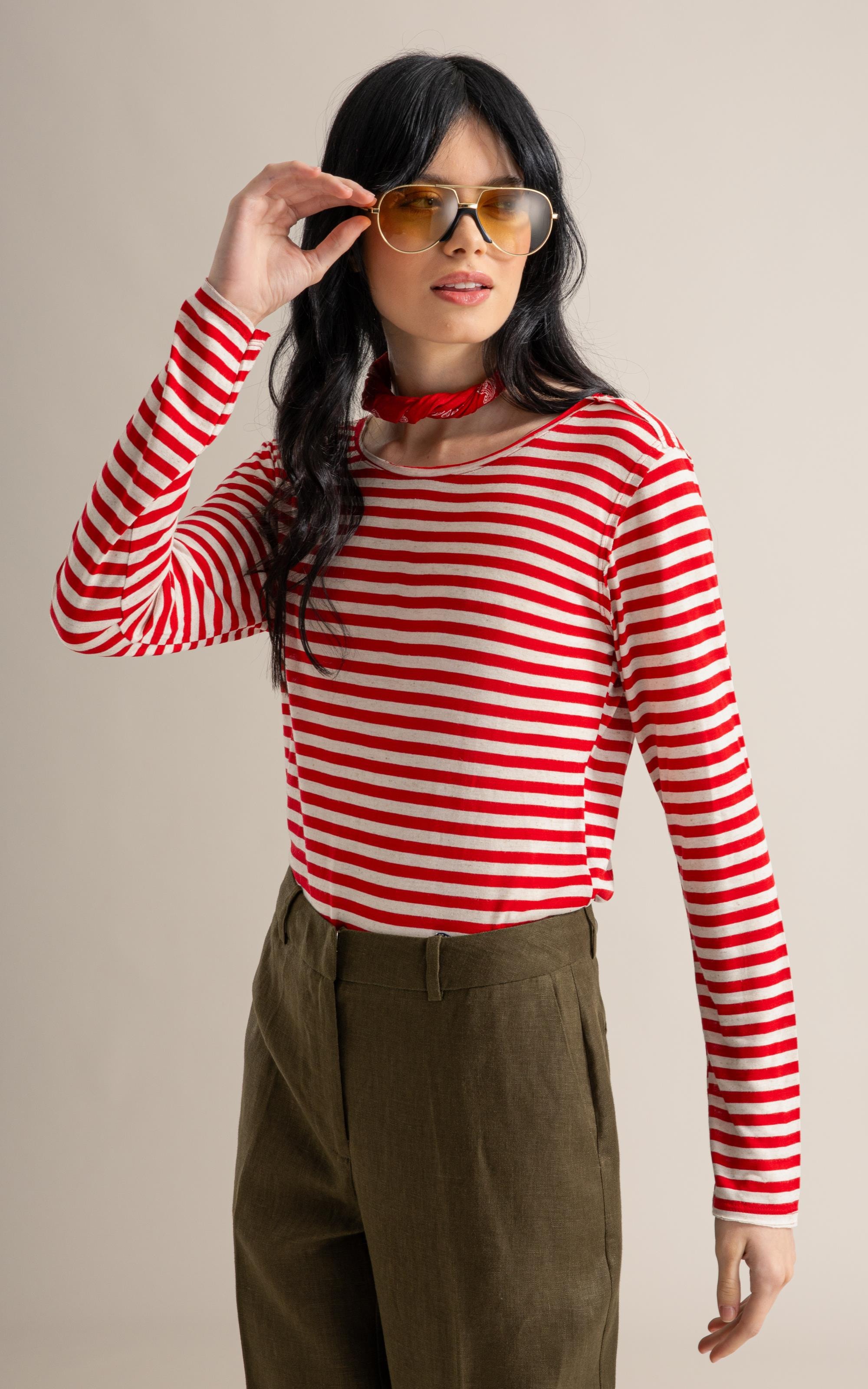 Blusa Mimo Listrada Lb Vermelho