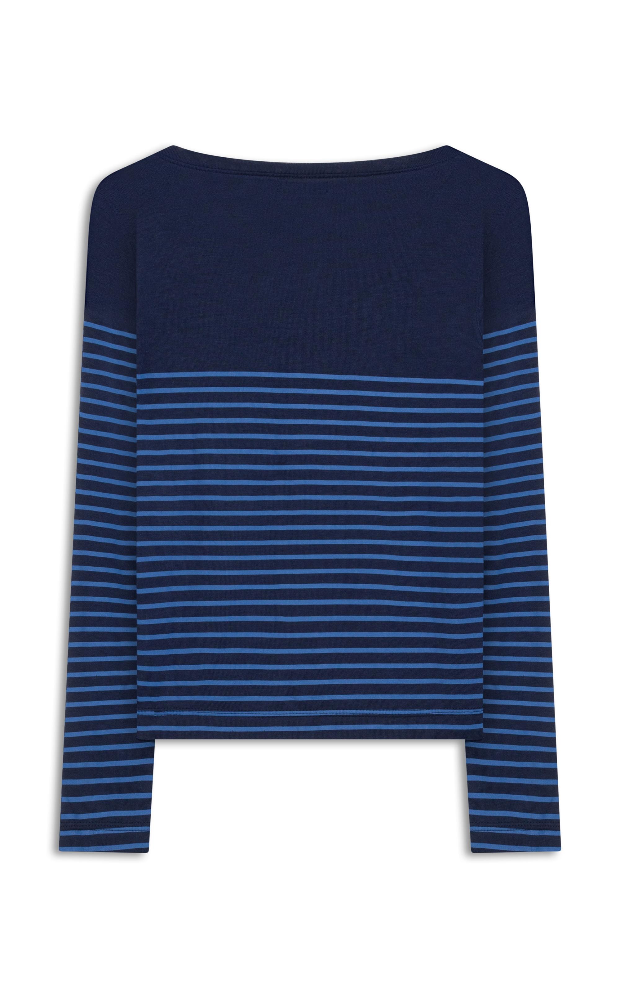 Blusa Mimo Listrado Mare Ml Marinho