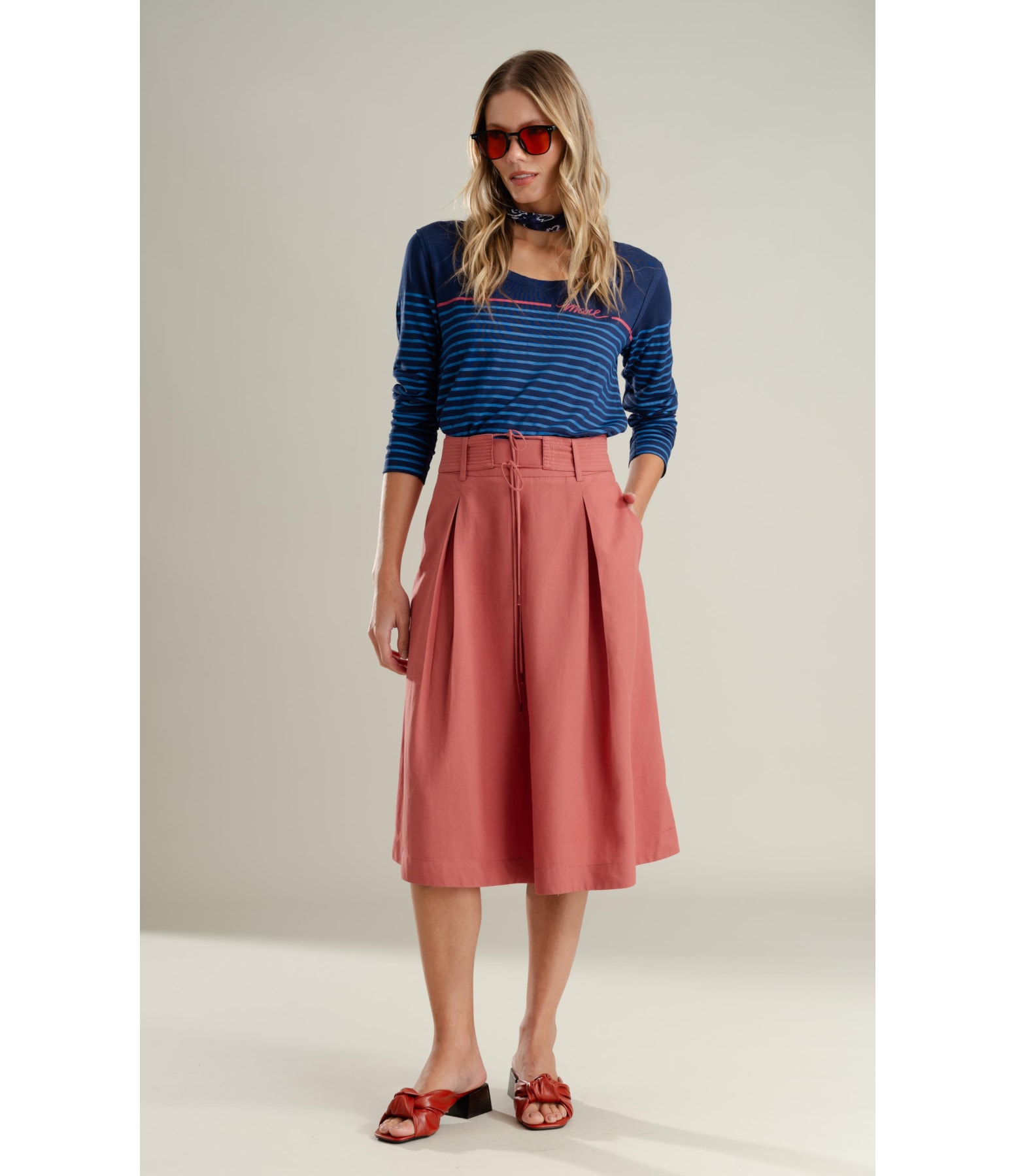 Blusa Mimo Listrado Mare Ml Marinho