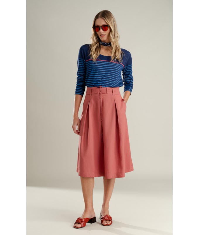 Blusa Mimo Listrado Mare Ml Marinho