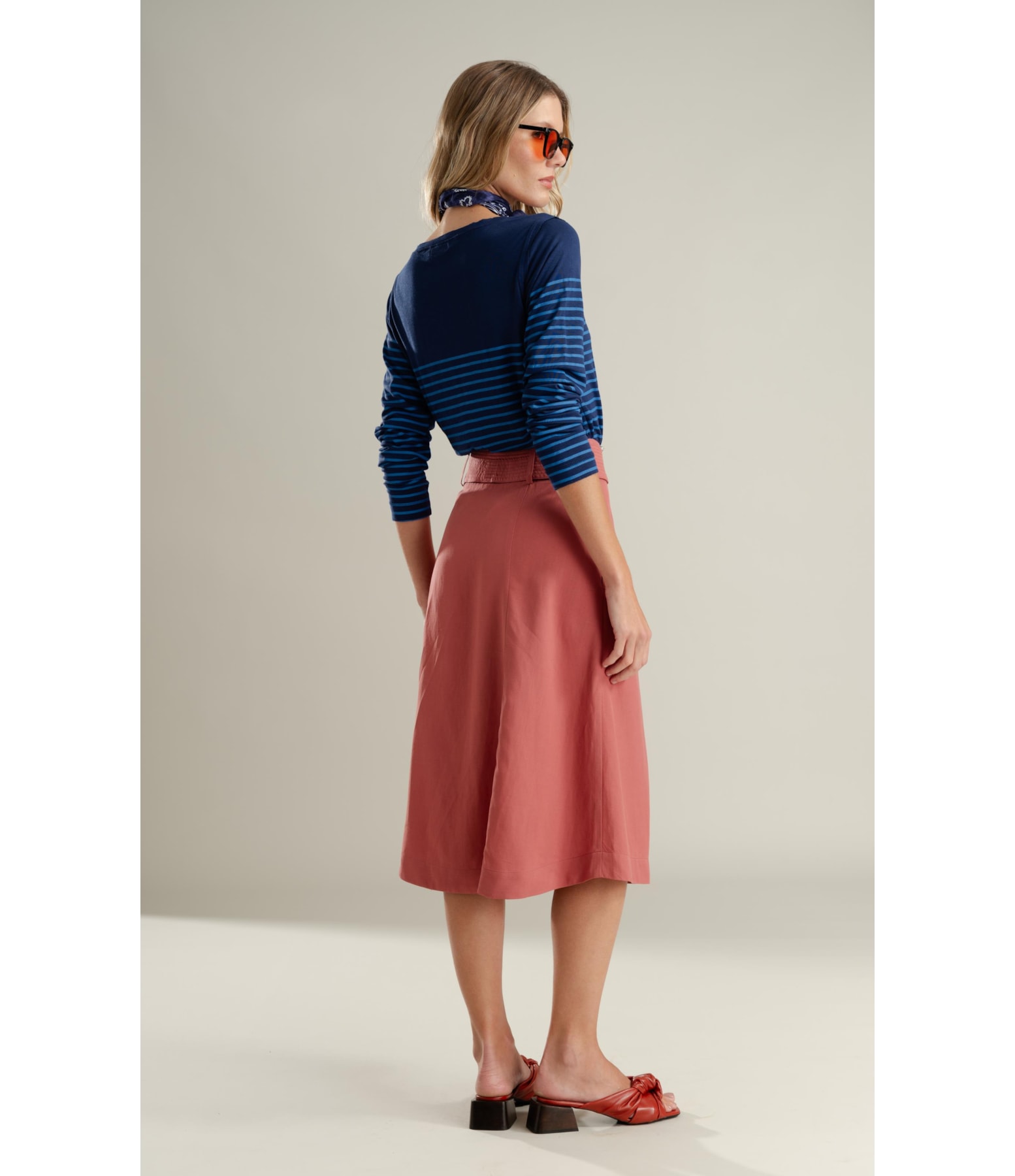 Blusa Mimo Listrado Mare Ml Marinho