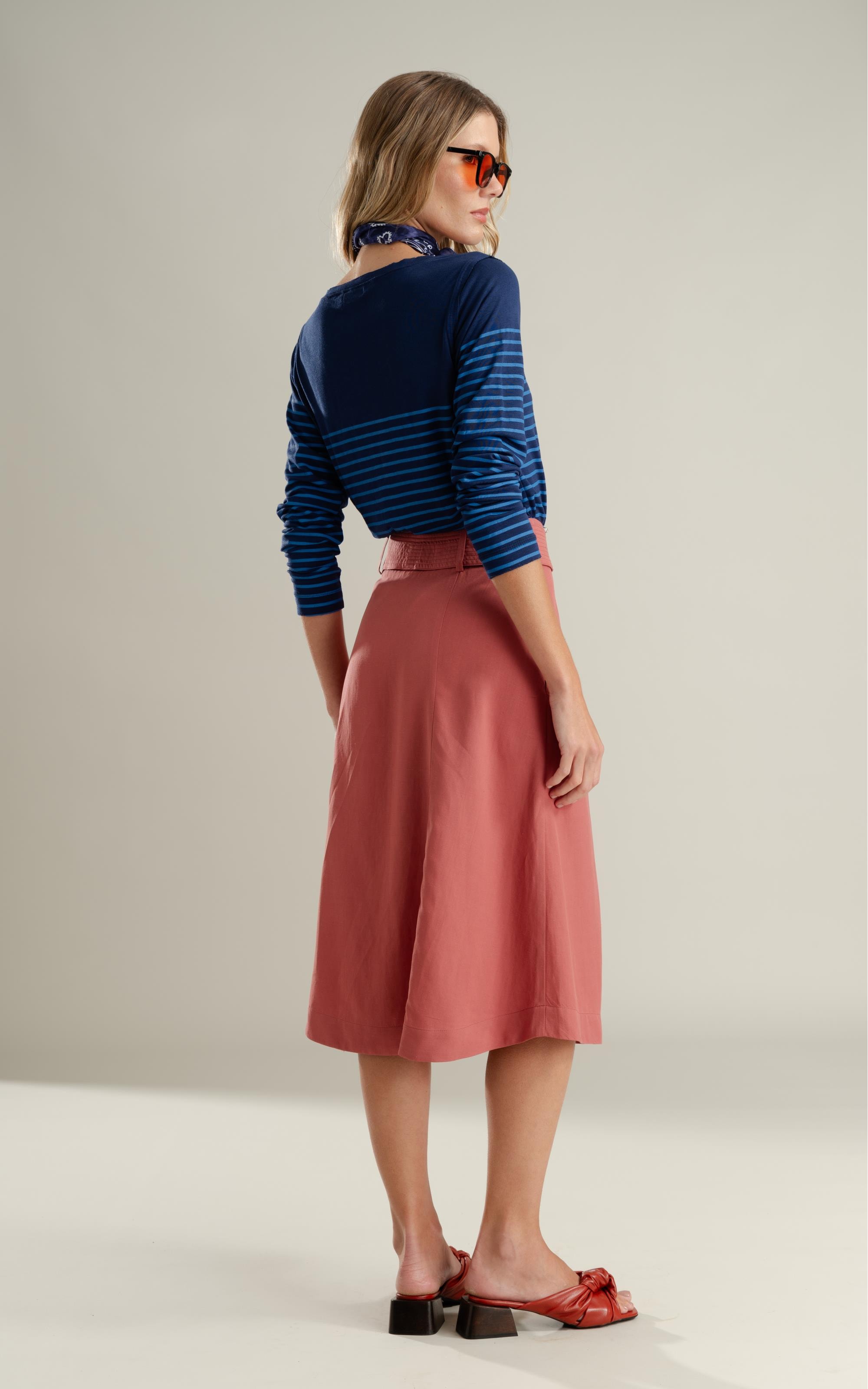 Blusa Mimo Listrado Mare Ml Marinho