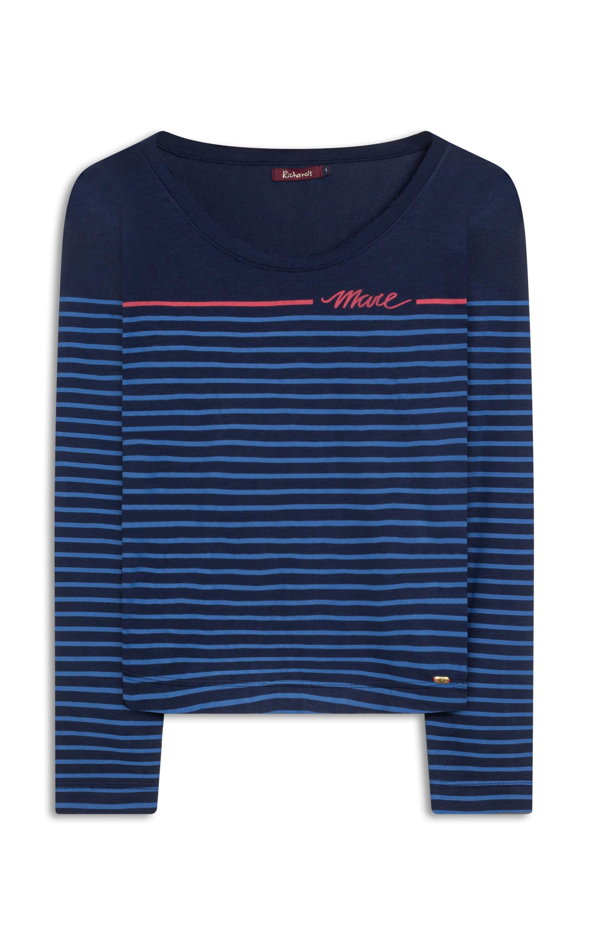 Blusa Mimo Listrado Mare Ml Marinho