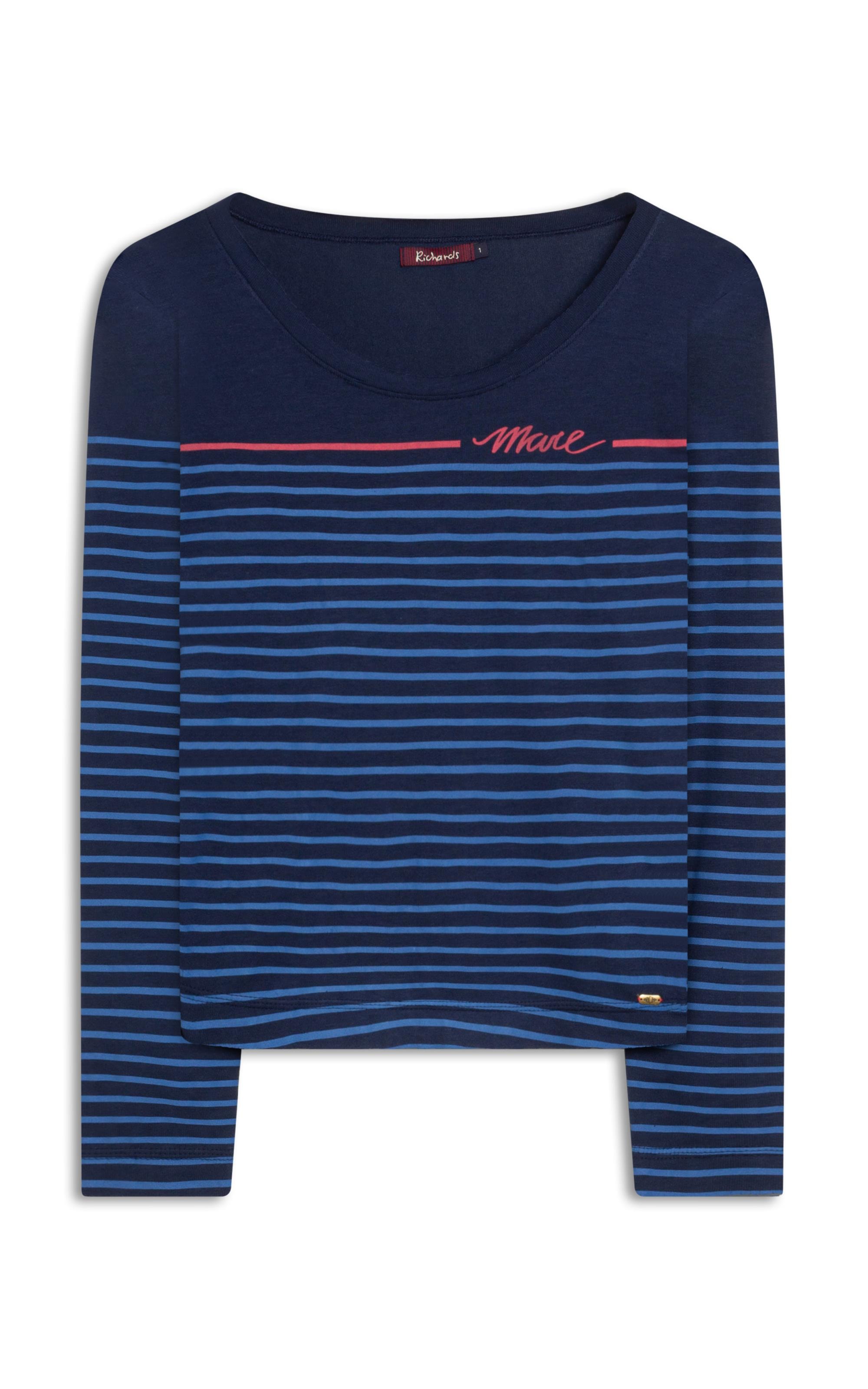 Blusa Mimo Listrado Mare Ml Marinho