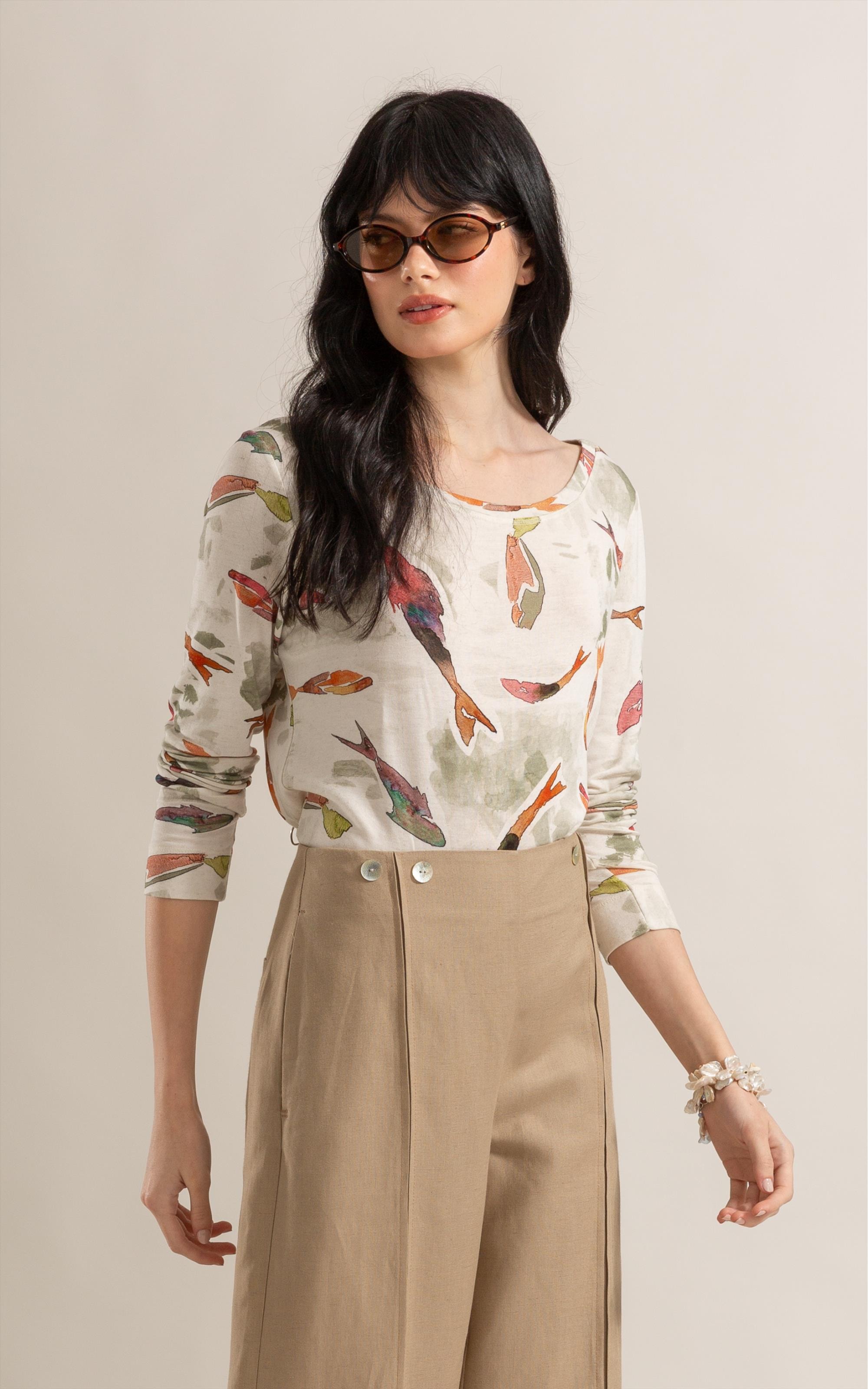 Blusa Misaki Decote  Verde Army