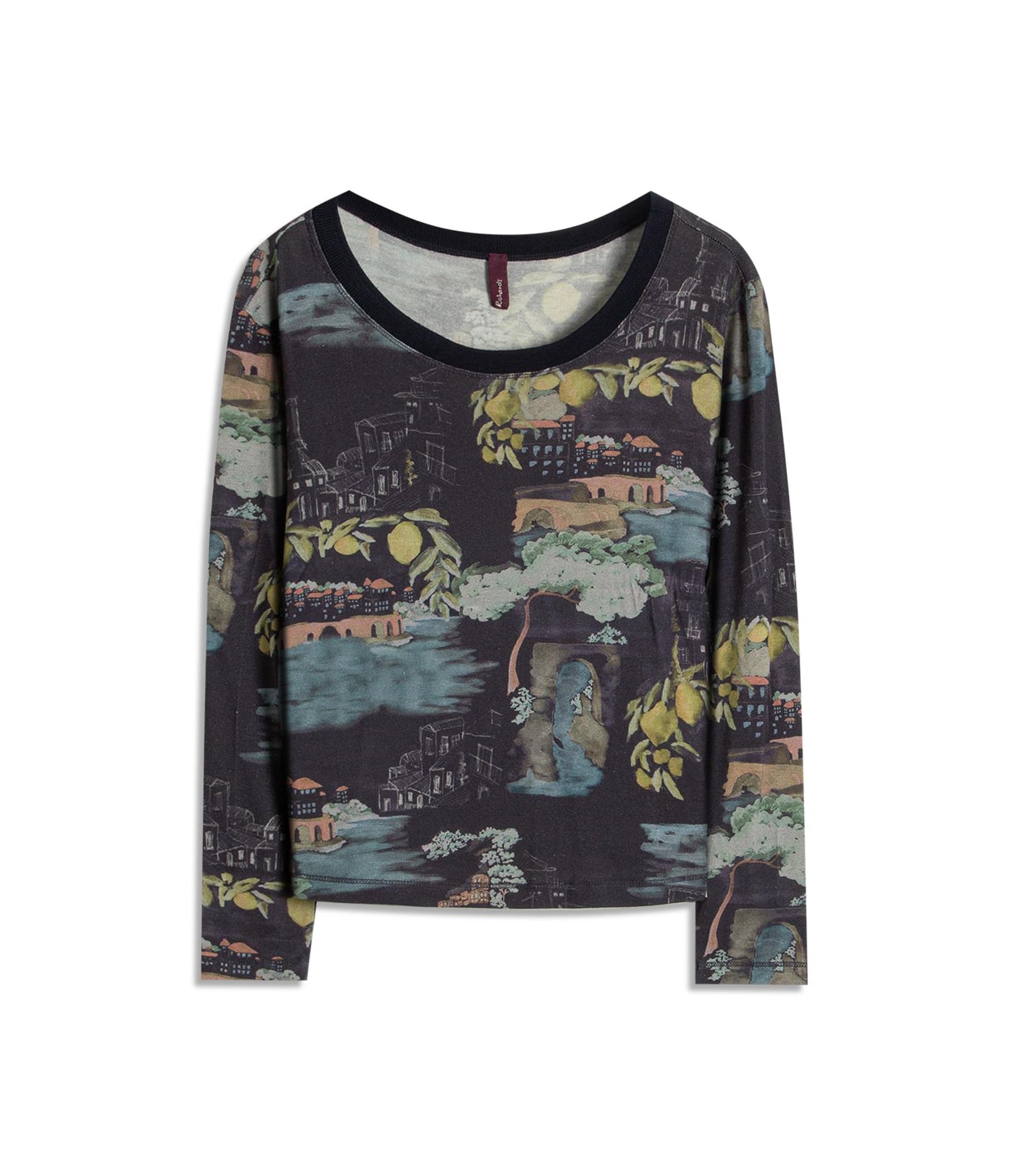 Blusa Misaki Estampa Paesaggio Lb Dark Navy