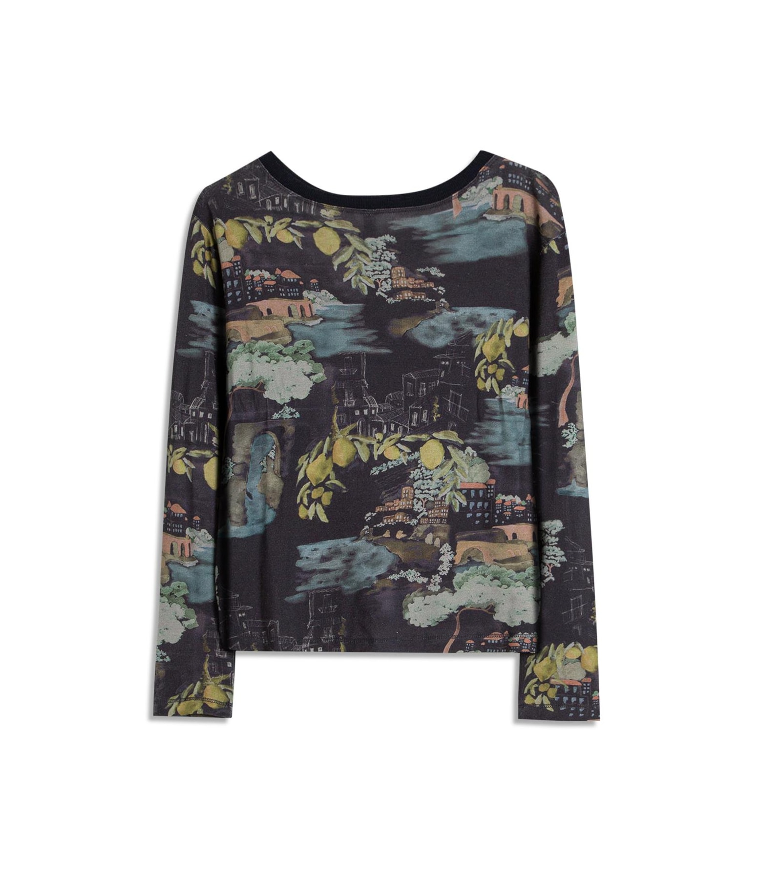 Blusa Misaki Estampa Paesaggio Lb Dark Navy