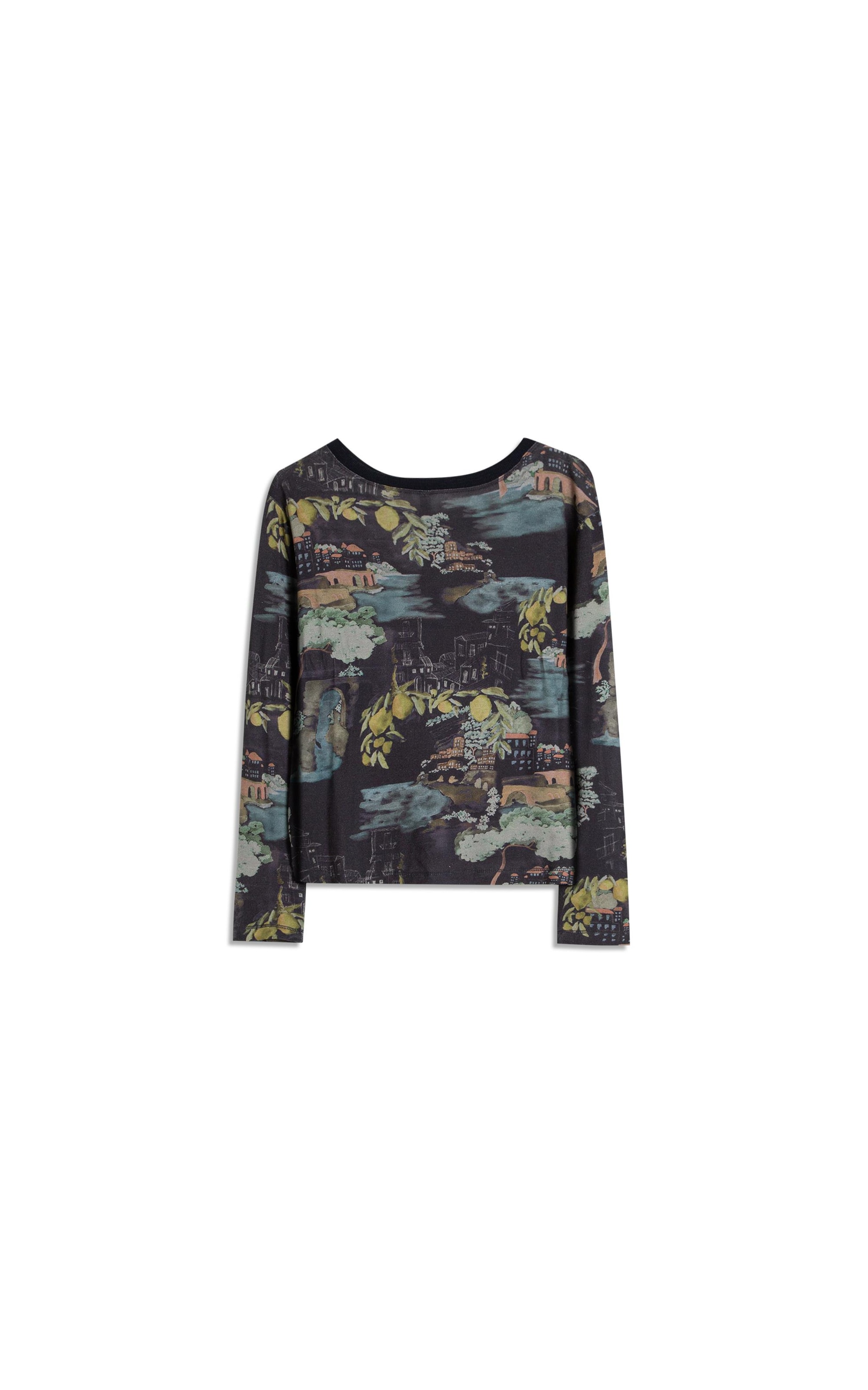 Blusa Misaki Estampa Paesaggio Lb Dark Navy