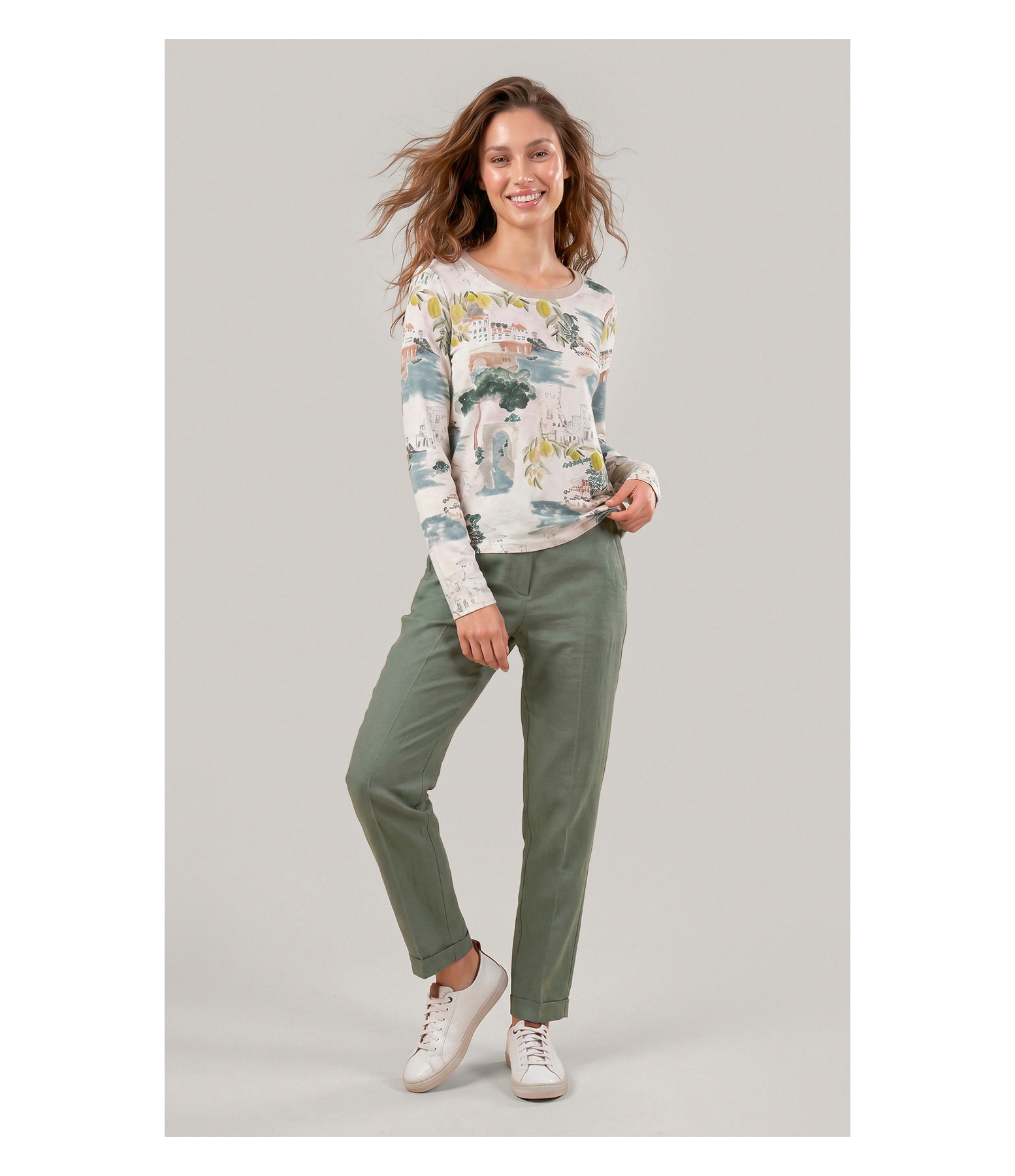 Blusa Misaki Estampa Paesaggio Lb Natural