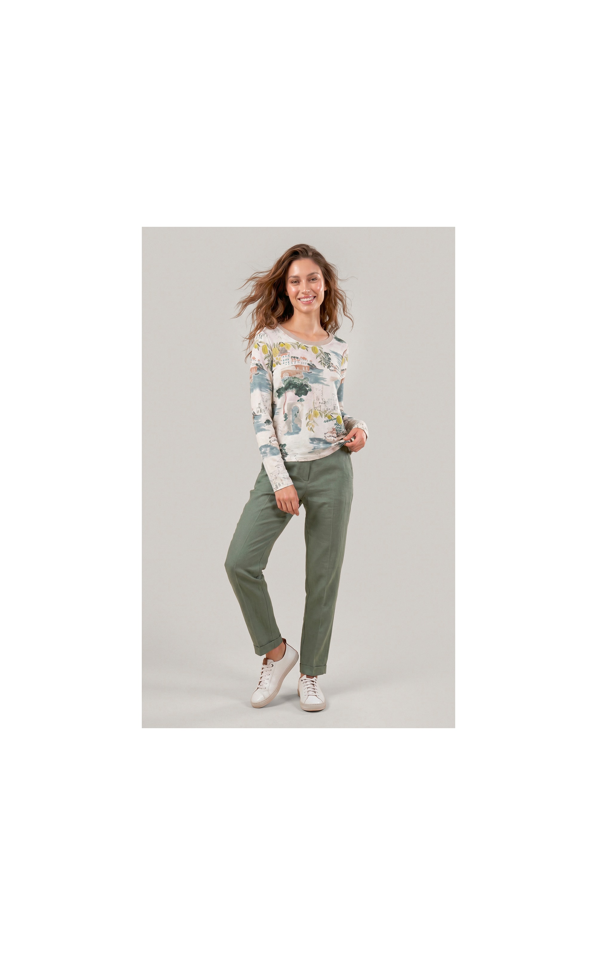 Blusa Misaki Estampa Paesaggio Lb Natural