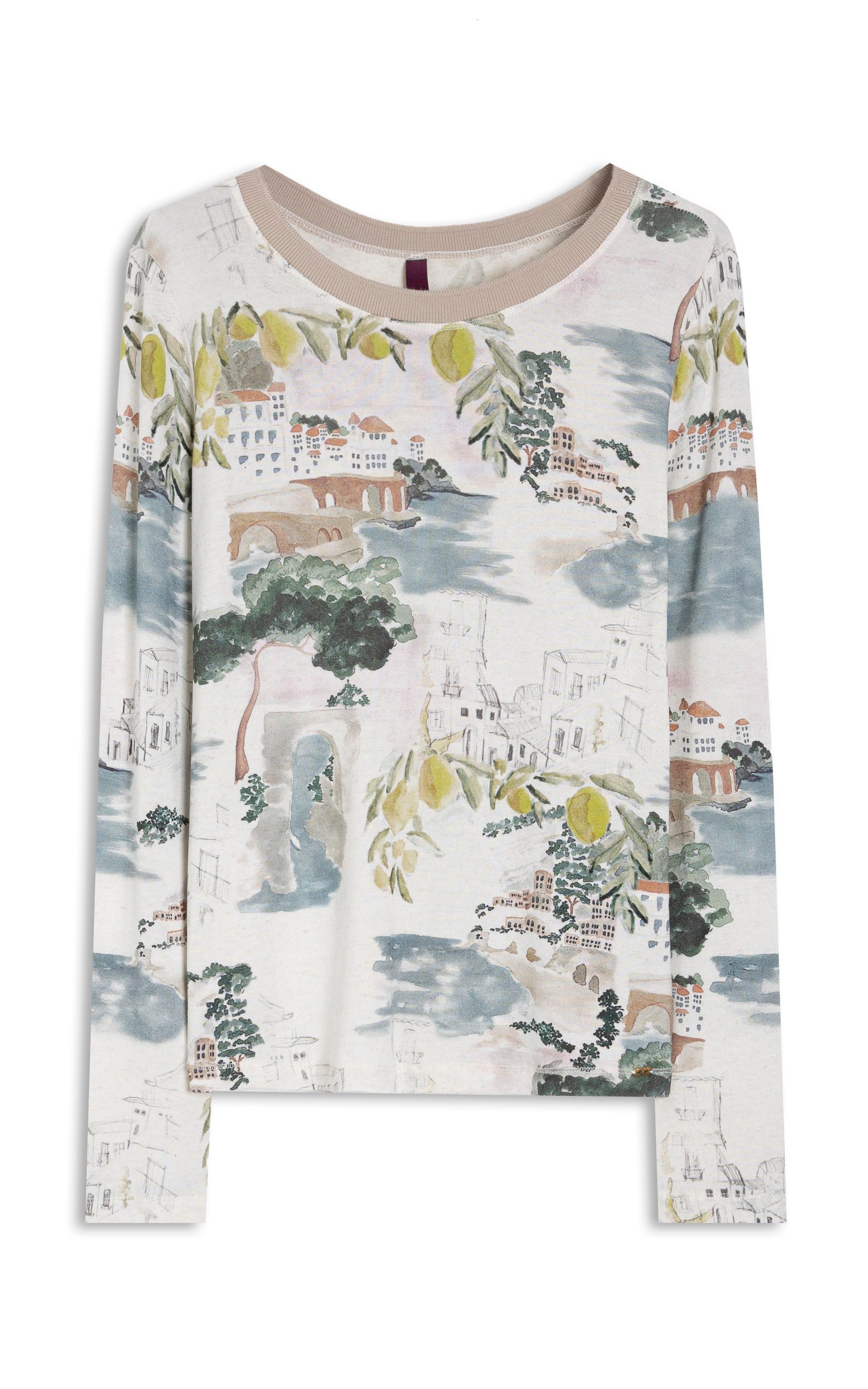 Blusa Misaki Estampa Paesaggio Lb Natural