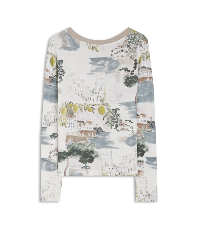 Blusa Misaki Estampa Paesaggio Lb Natural
