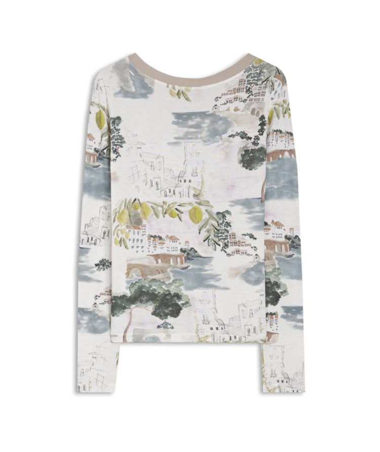 Blusa Misaki Estampa Paesaggio Lb Natural