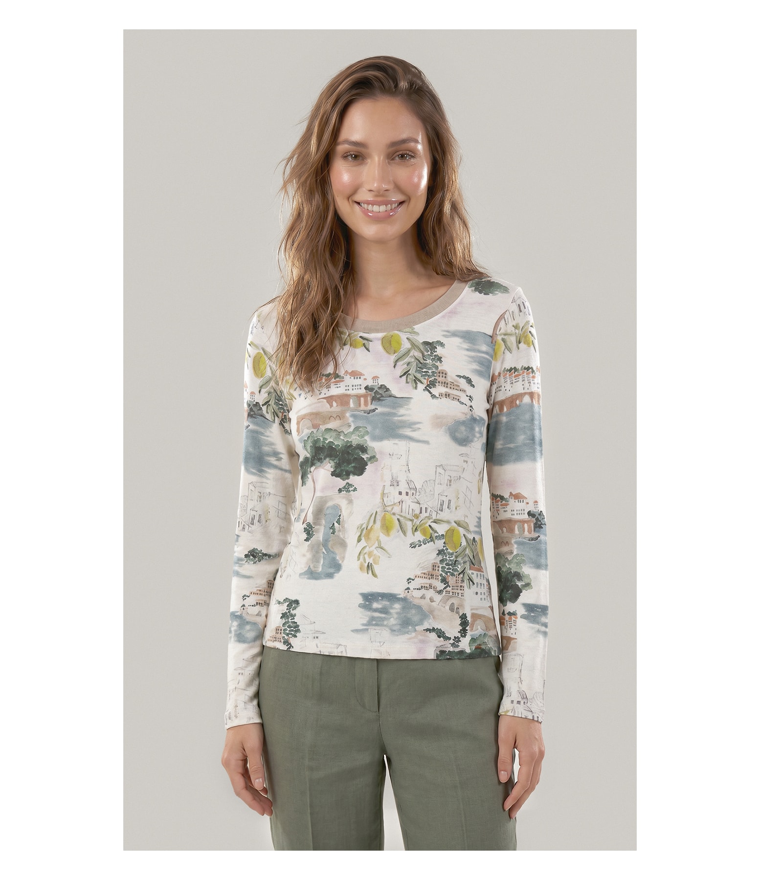 Blusa Misaki Estampa Paesaggio Lb Natural