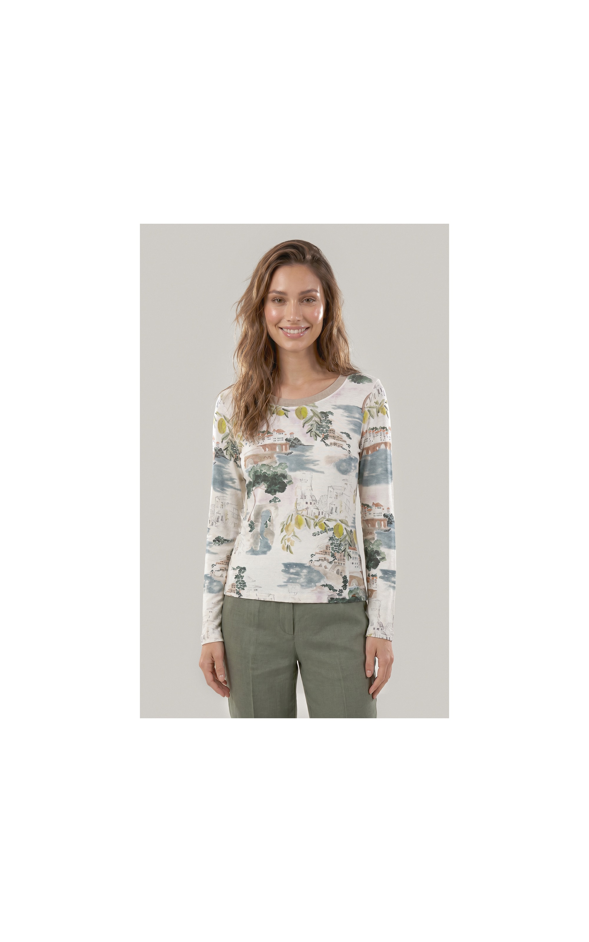 Blusa Misaki Estampa Paesaggio Lb Natural
