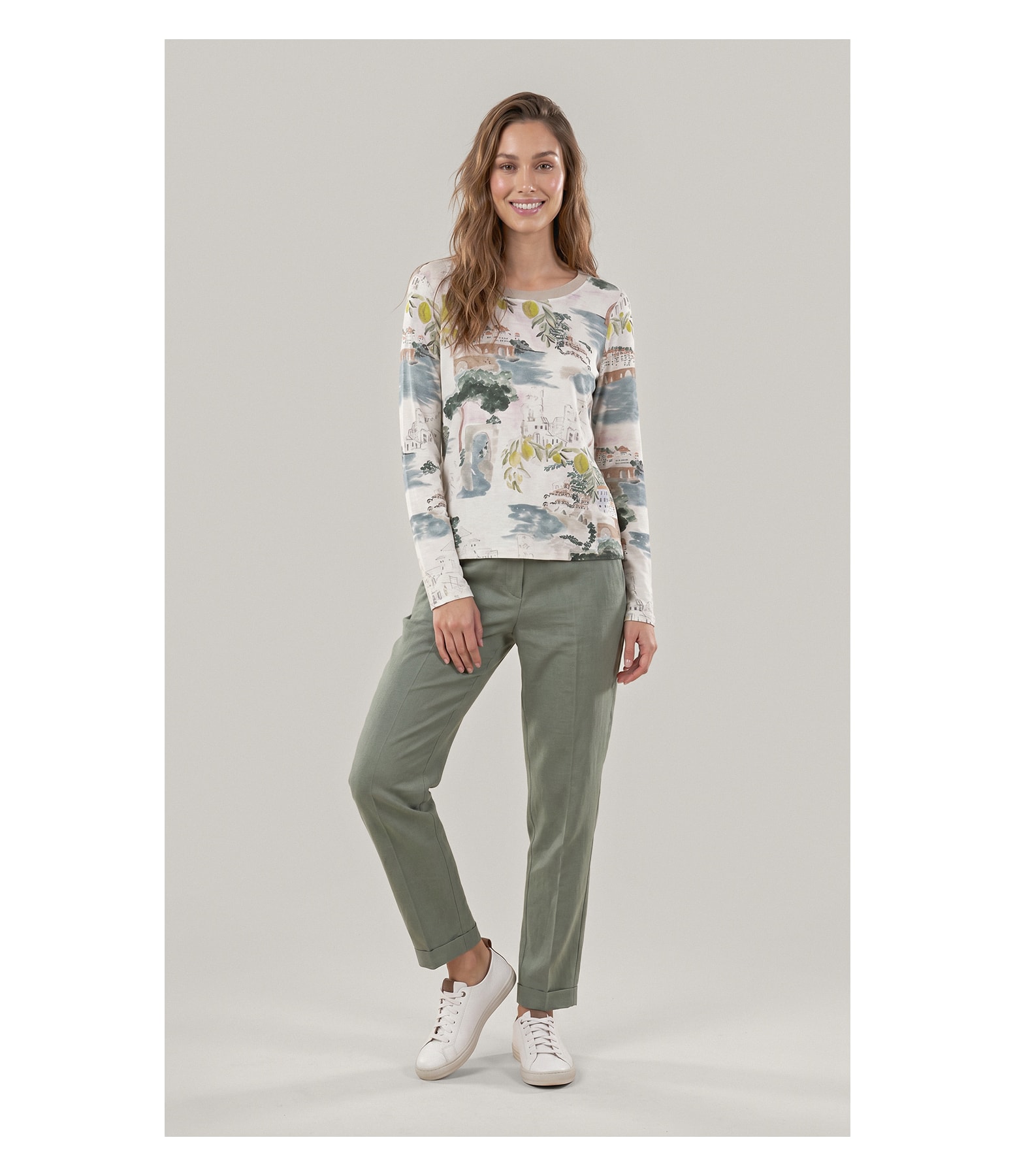 Blusa Misaki Estampa Paesaggio Lb Natural