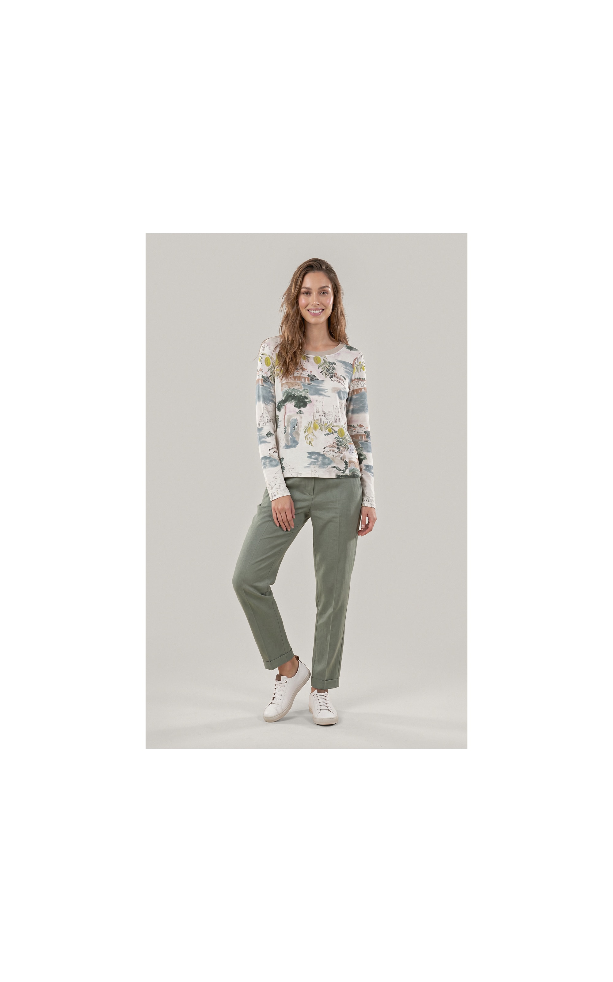 Blusa Misaki Estampa Paesaggio Lb Natural