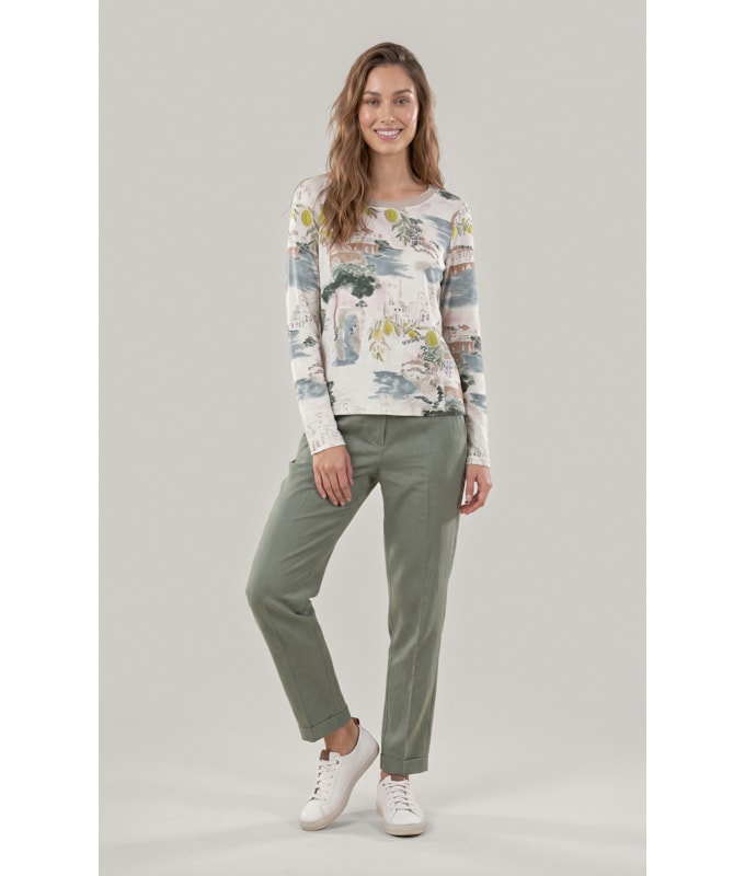 Blusa Misaki Estampa Paesaggio Lb Natural