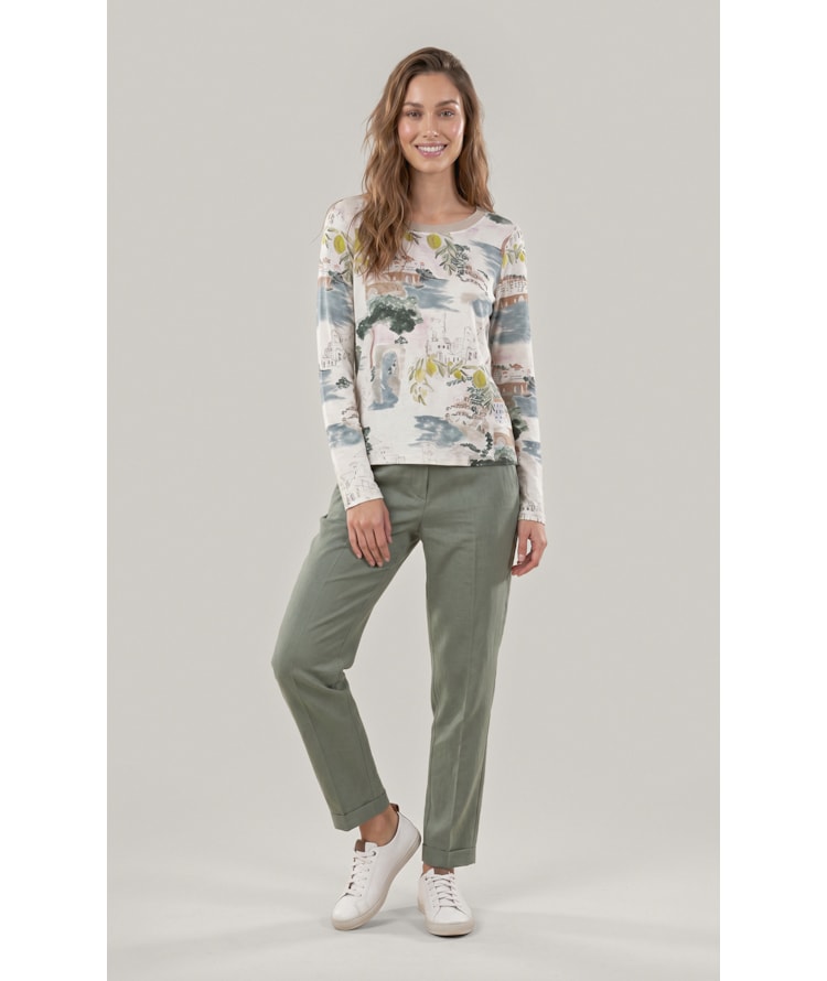 Blusa Misaki Estampa Paesaggio Lb Natural